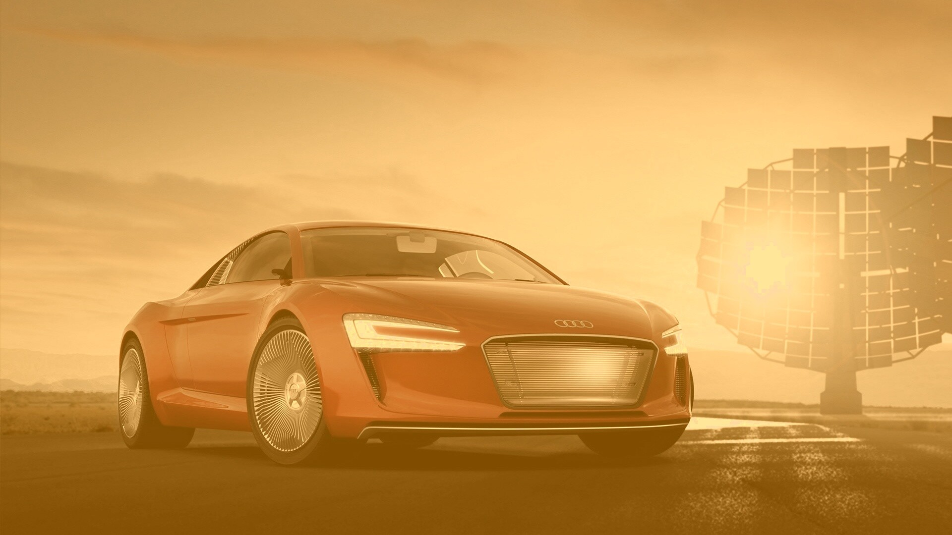 Красный автомобиль Audi обои