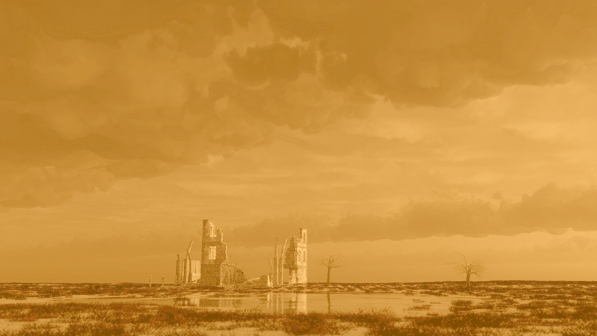 Руины здания обои