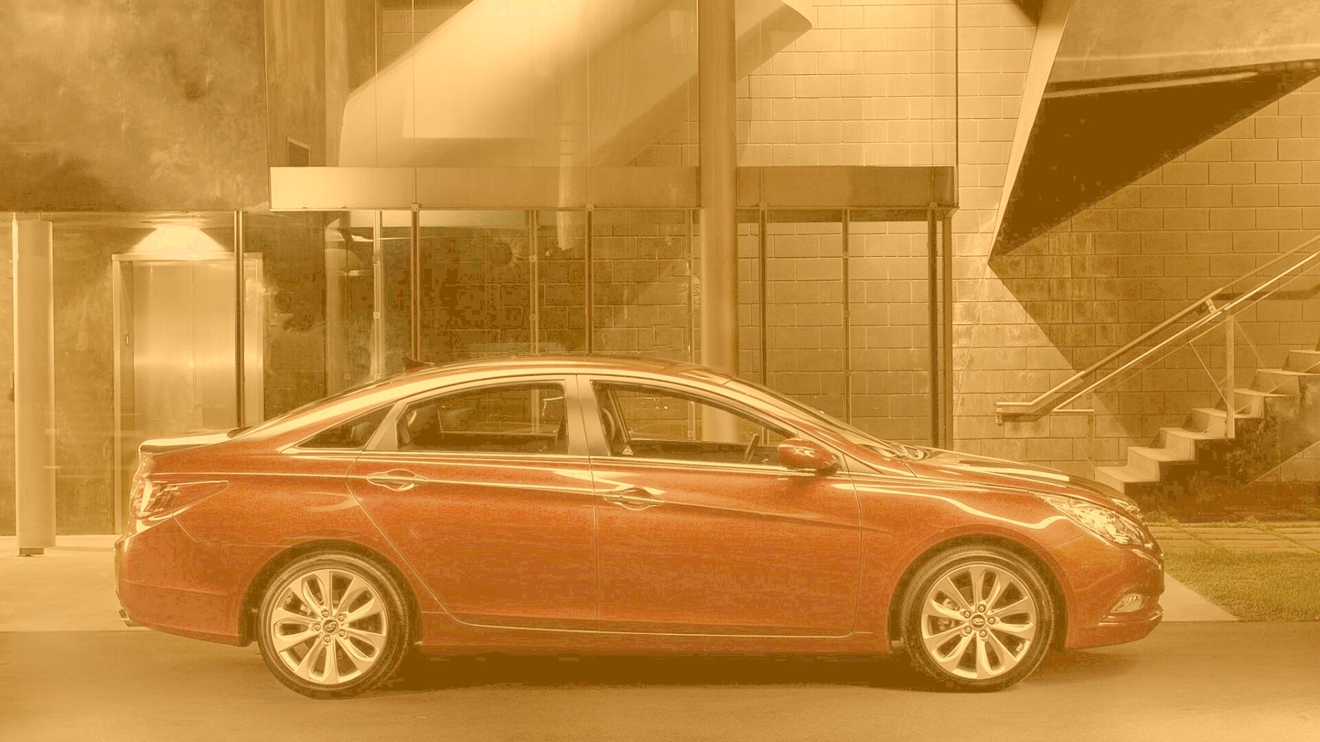 Красный хёндай солярис обои