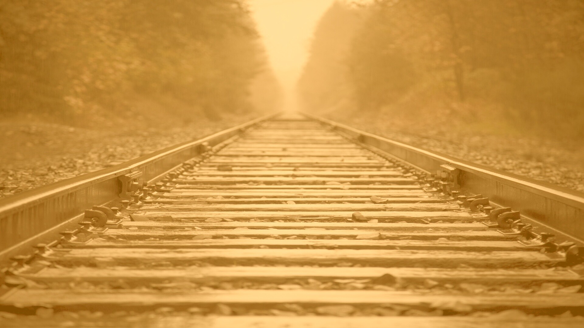 Железная дорога после дождя обои