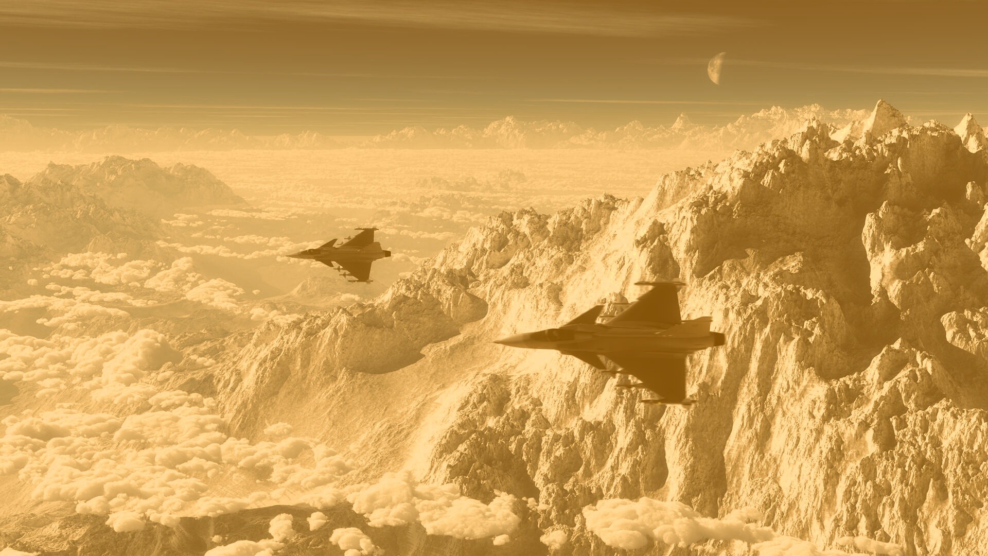 Самолёты в горах обои