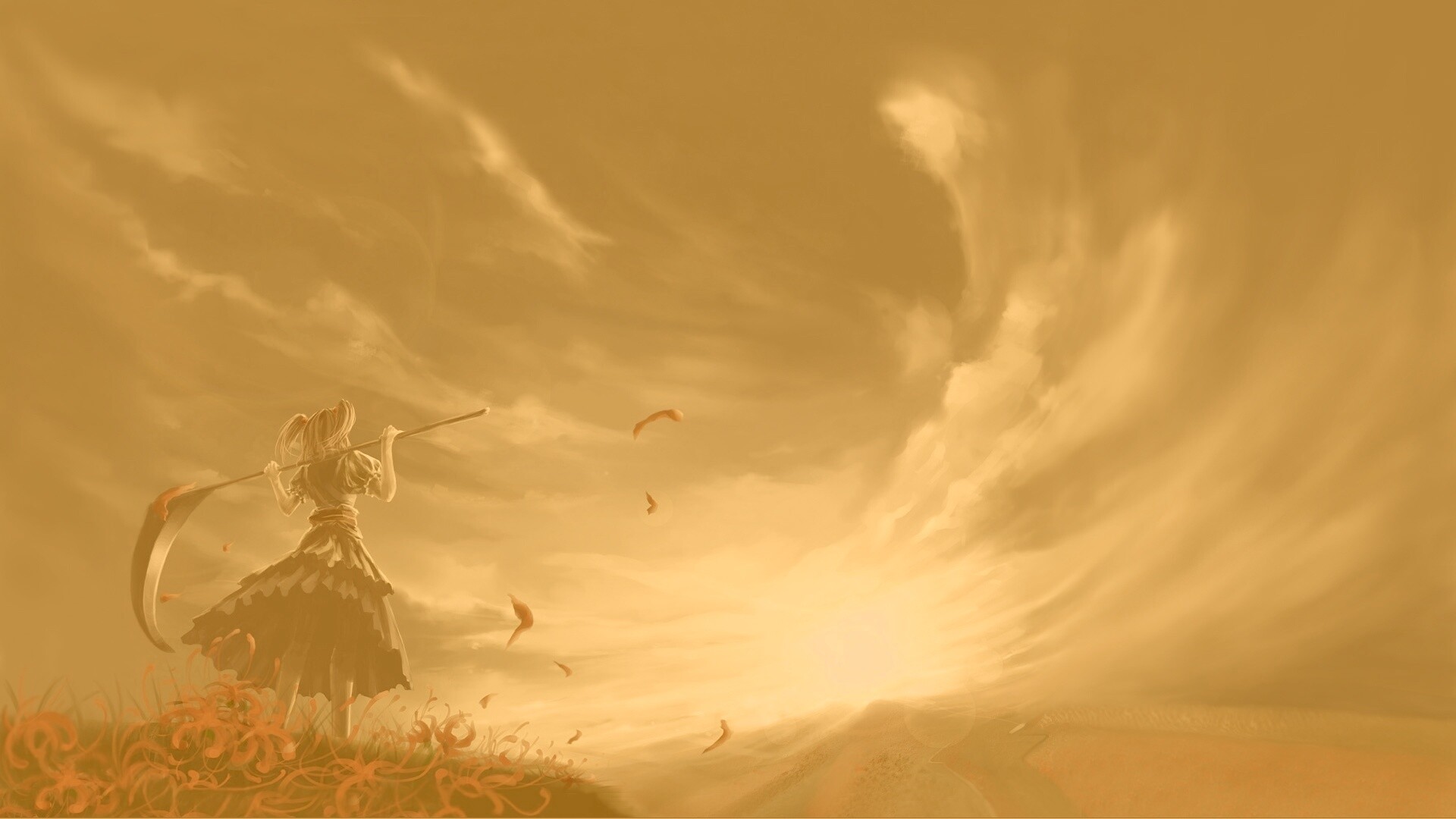 Девушка с косой обои