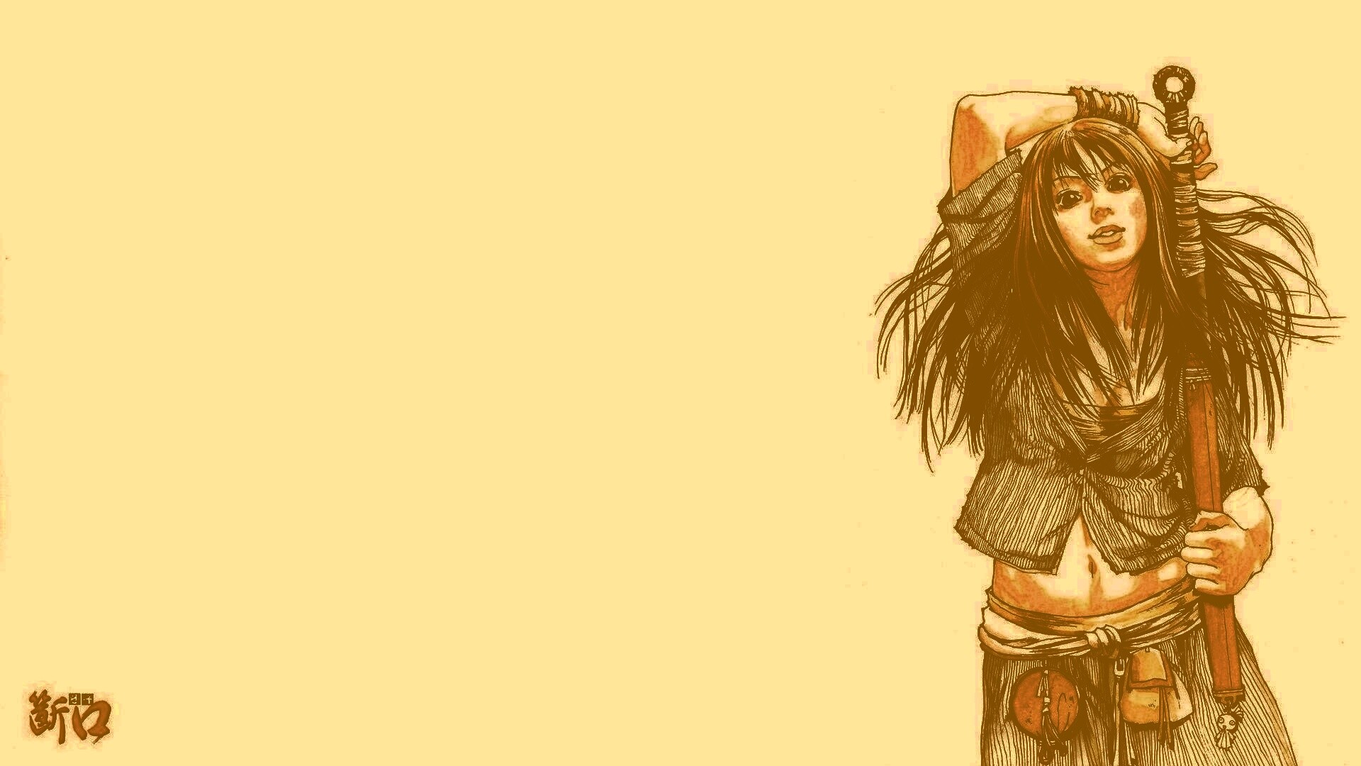 Девушка с битой обои