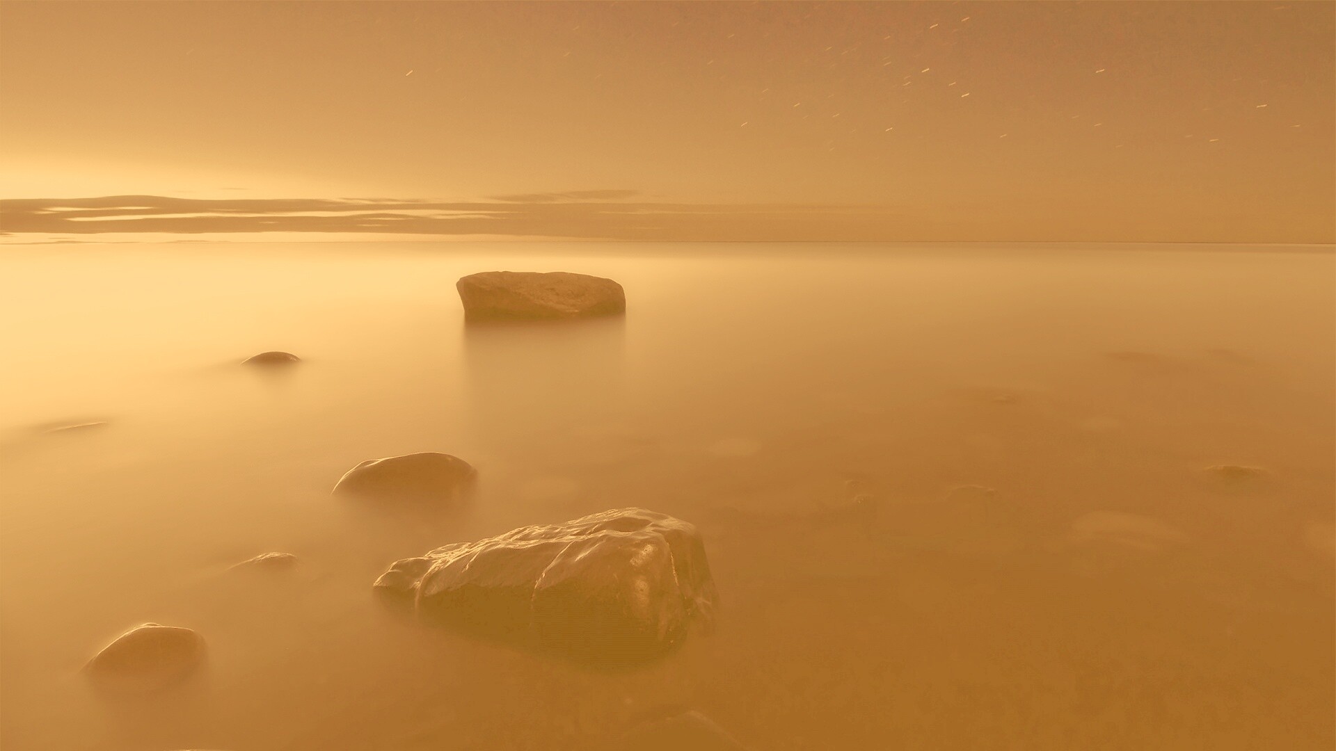 Камни в тумане обои