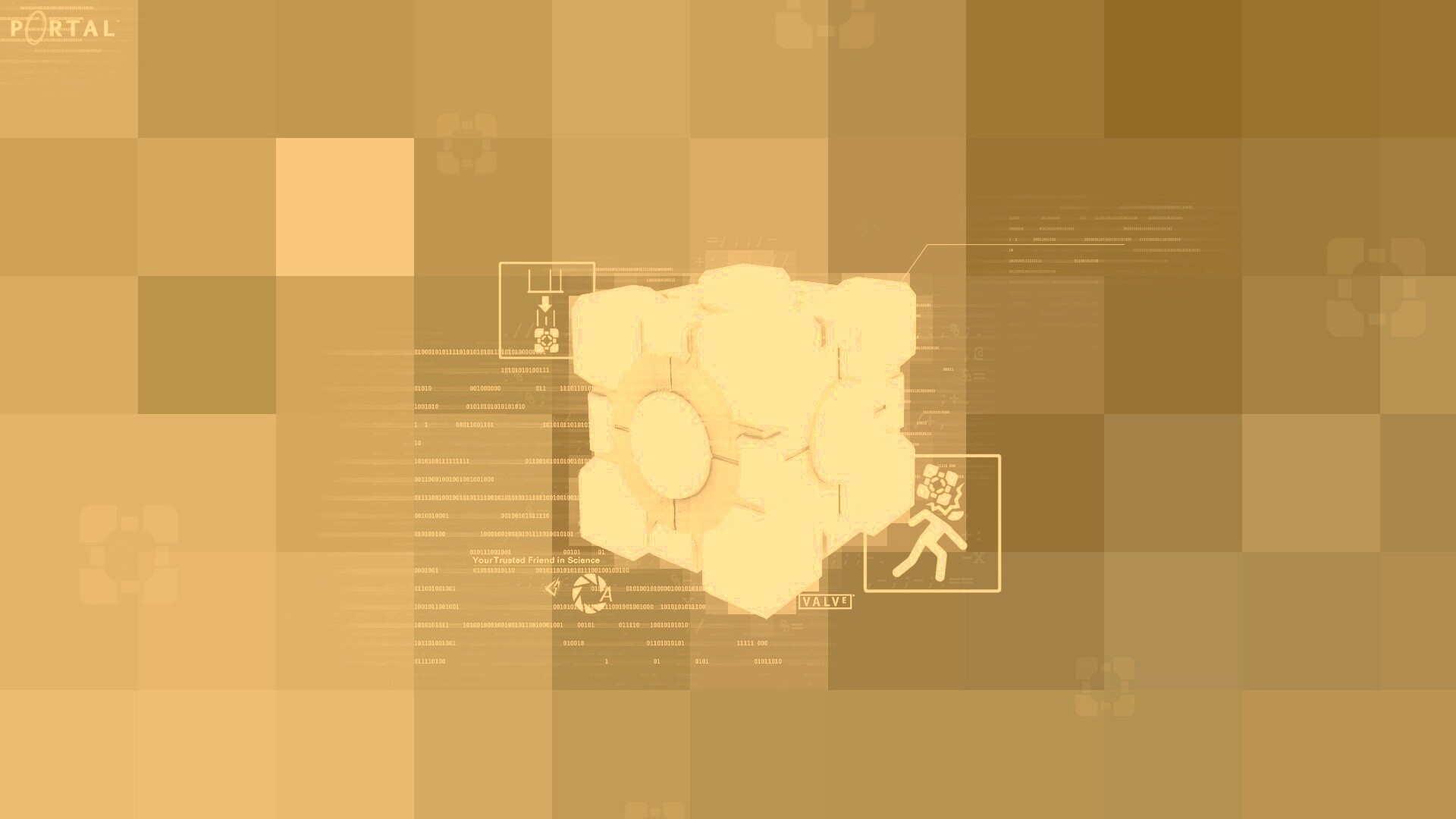 Высокотехнологичный куб из Портал обои