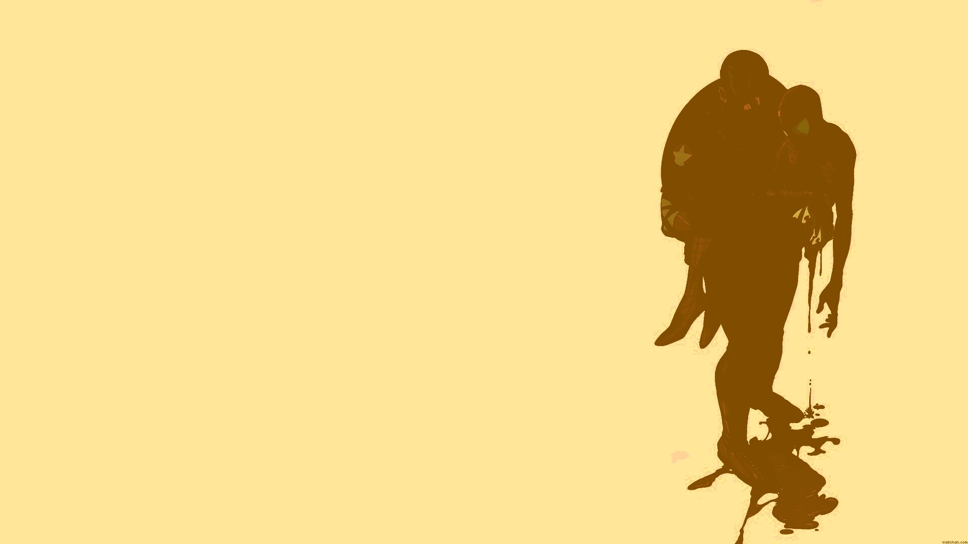 Капитан Америка и раненный Человек-паук обои