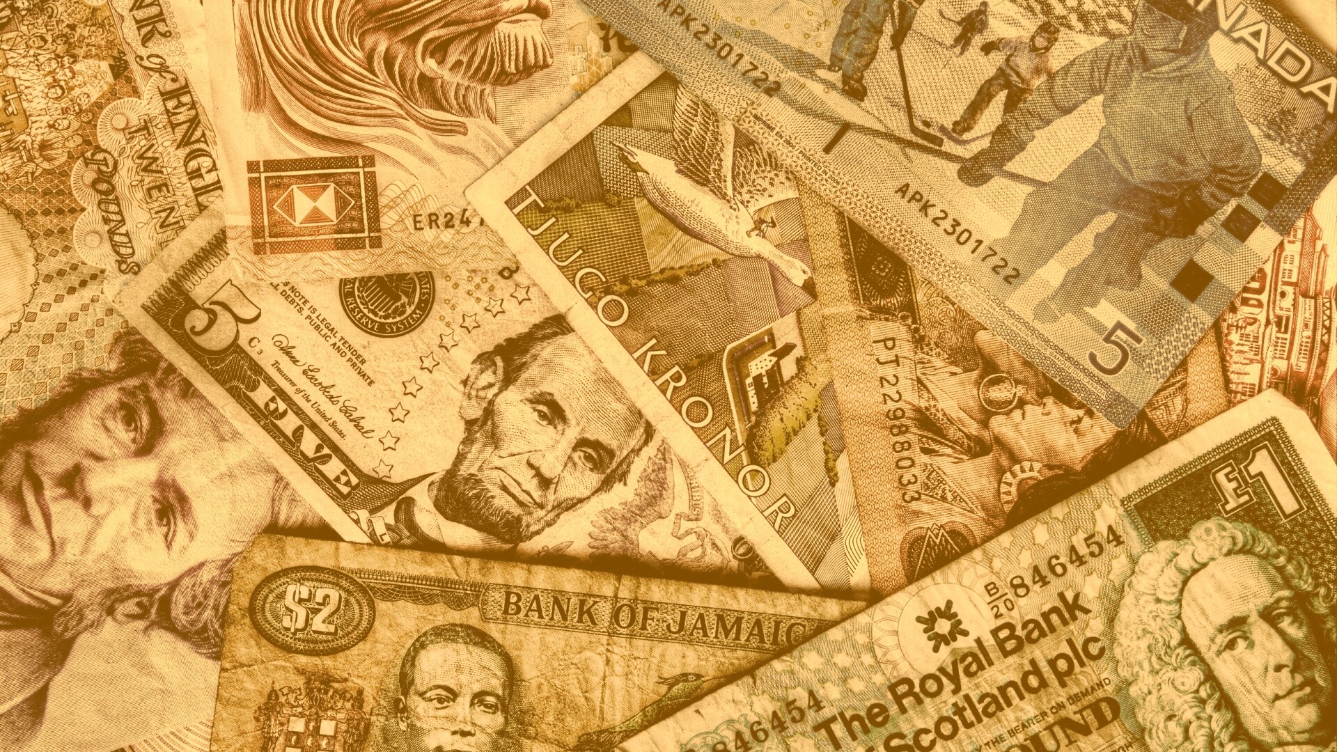 Купюры из разных стран обои