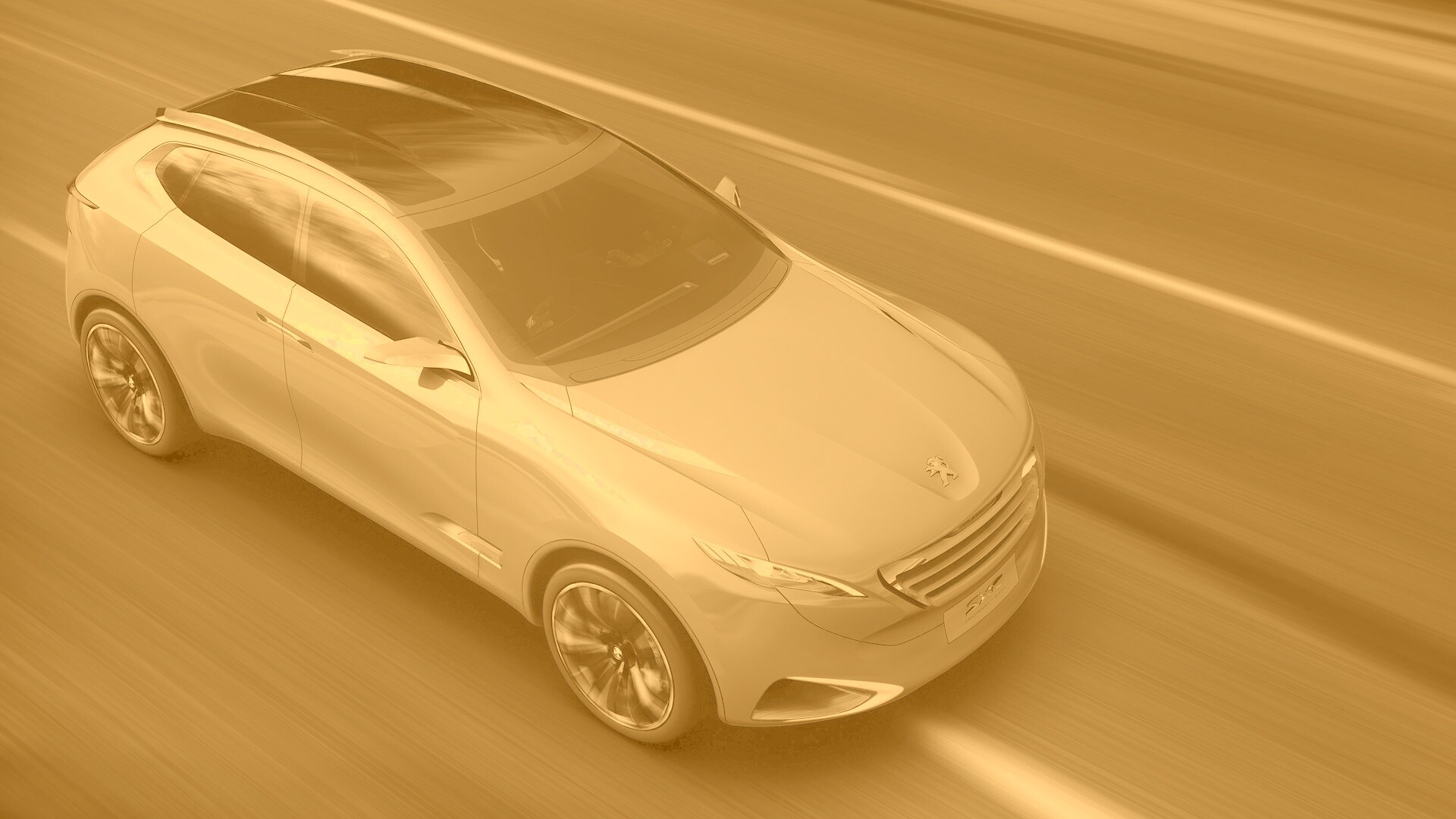 Концепт пежо на трассе обои