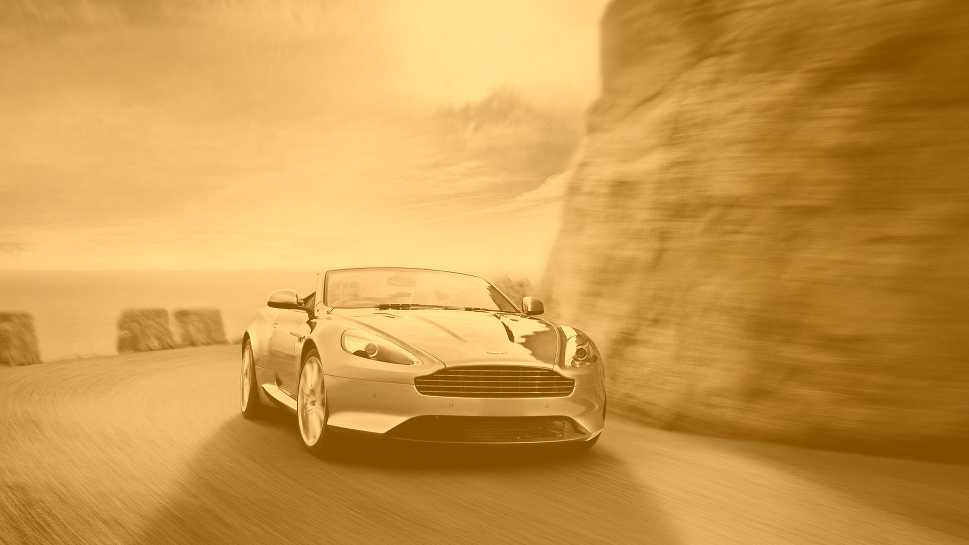 Aston Martin на повороте обои