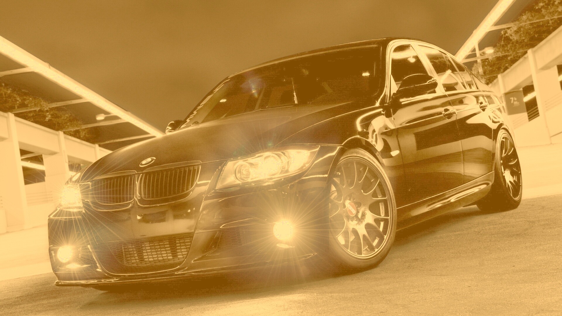 Чёрный БМВ обои