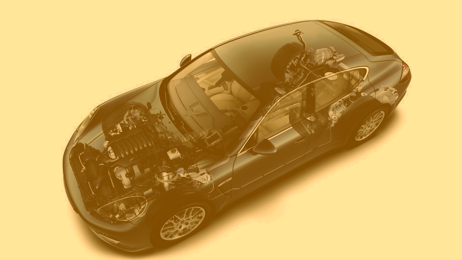 3D схема ходовой Порше обои