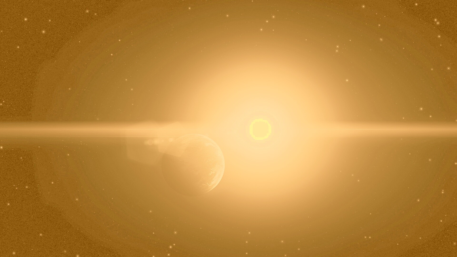 Планета на фоне звезды обои