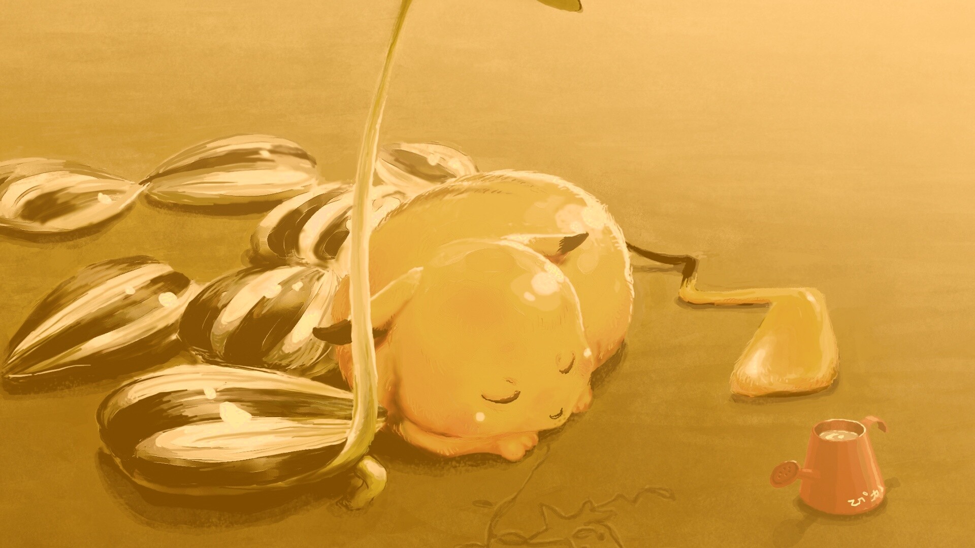 Пикачу отдыхает обои