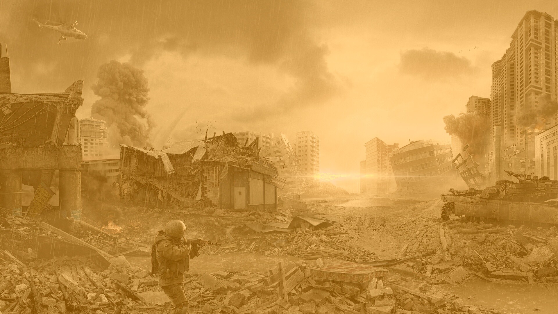 Город после войны обои