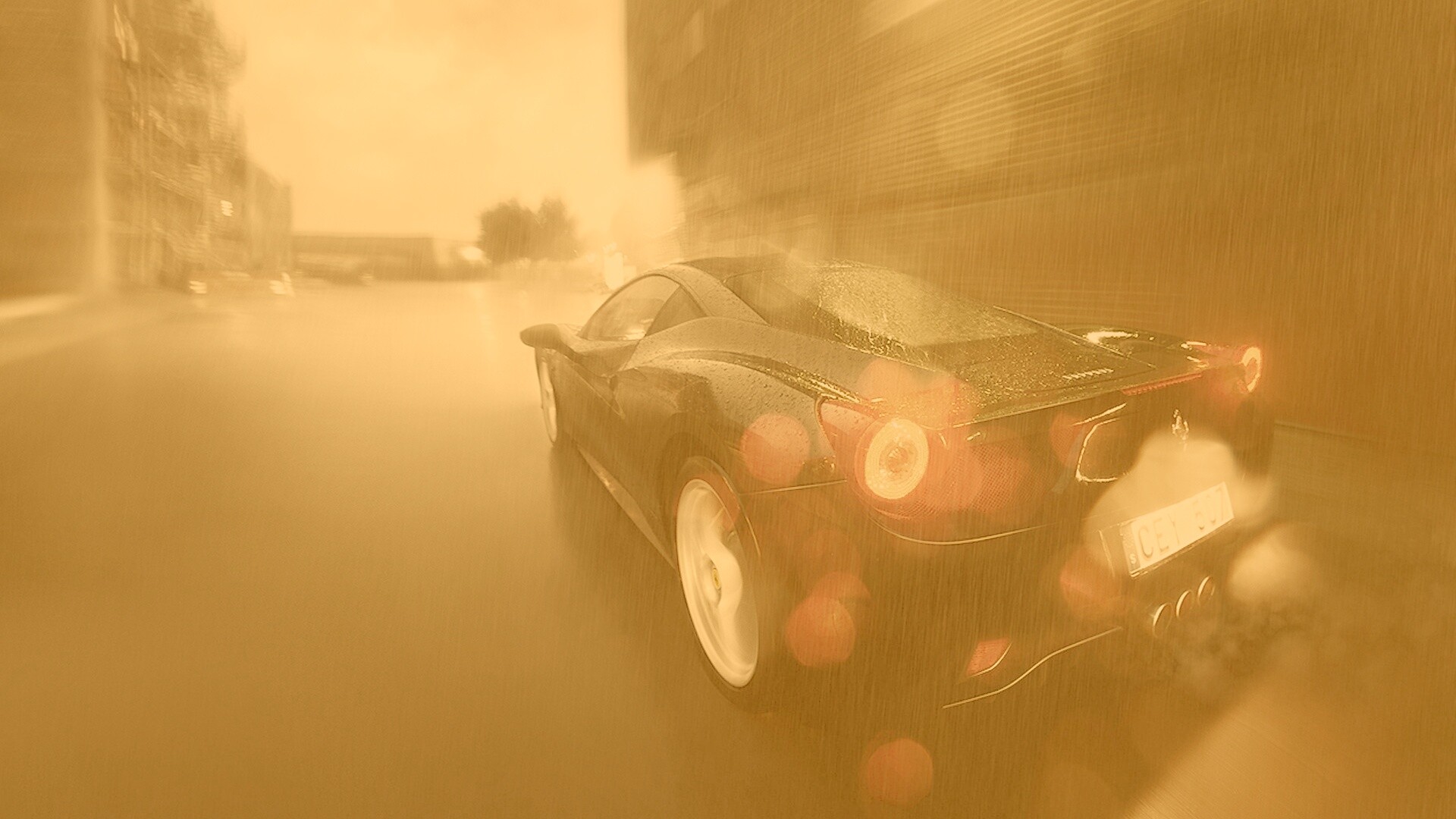 Ferrari под дождем обои