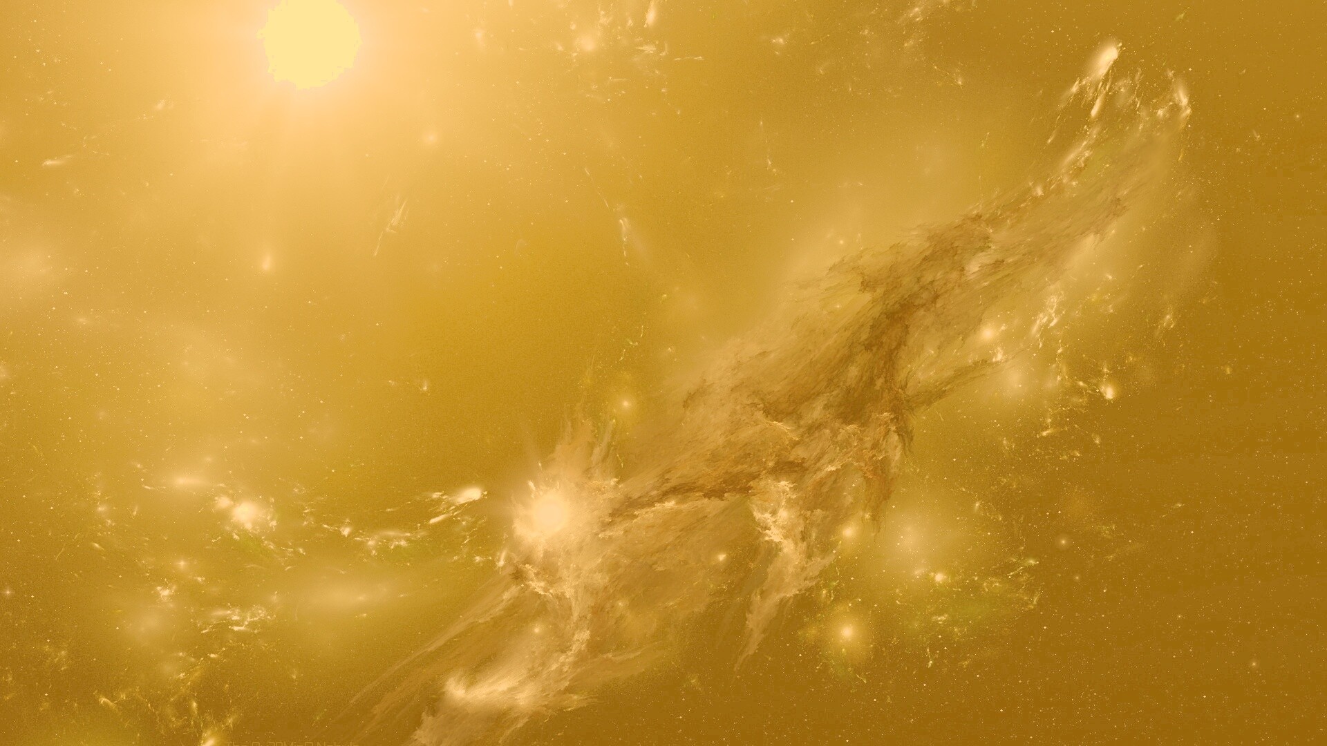 Зеленая туманность обои