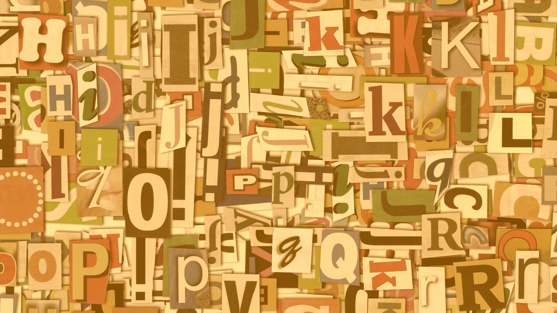 Буквы вырезанные из журналов обои