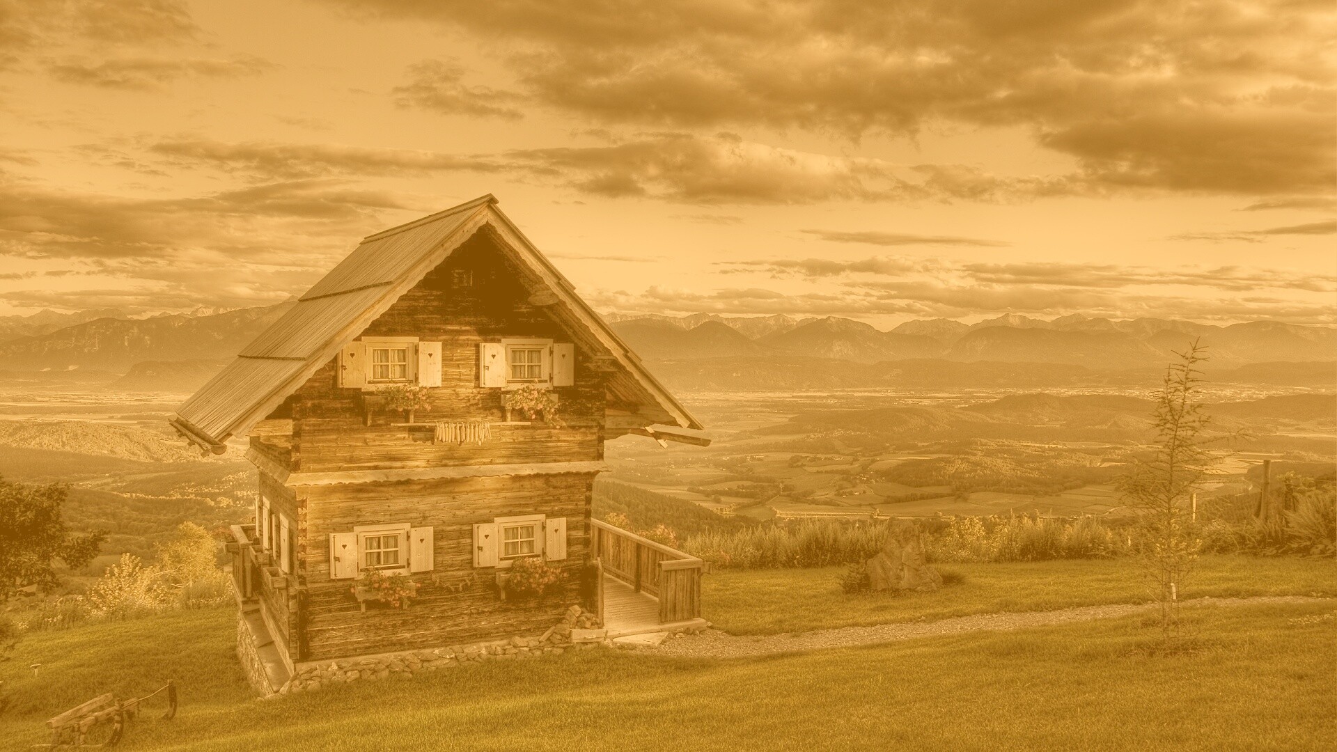 Старенький дом в Австрии обои