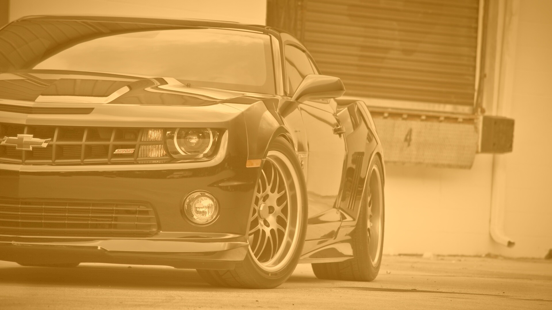 Черный шевроле обои