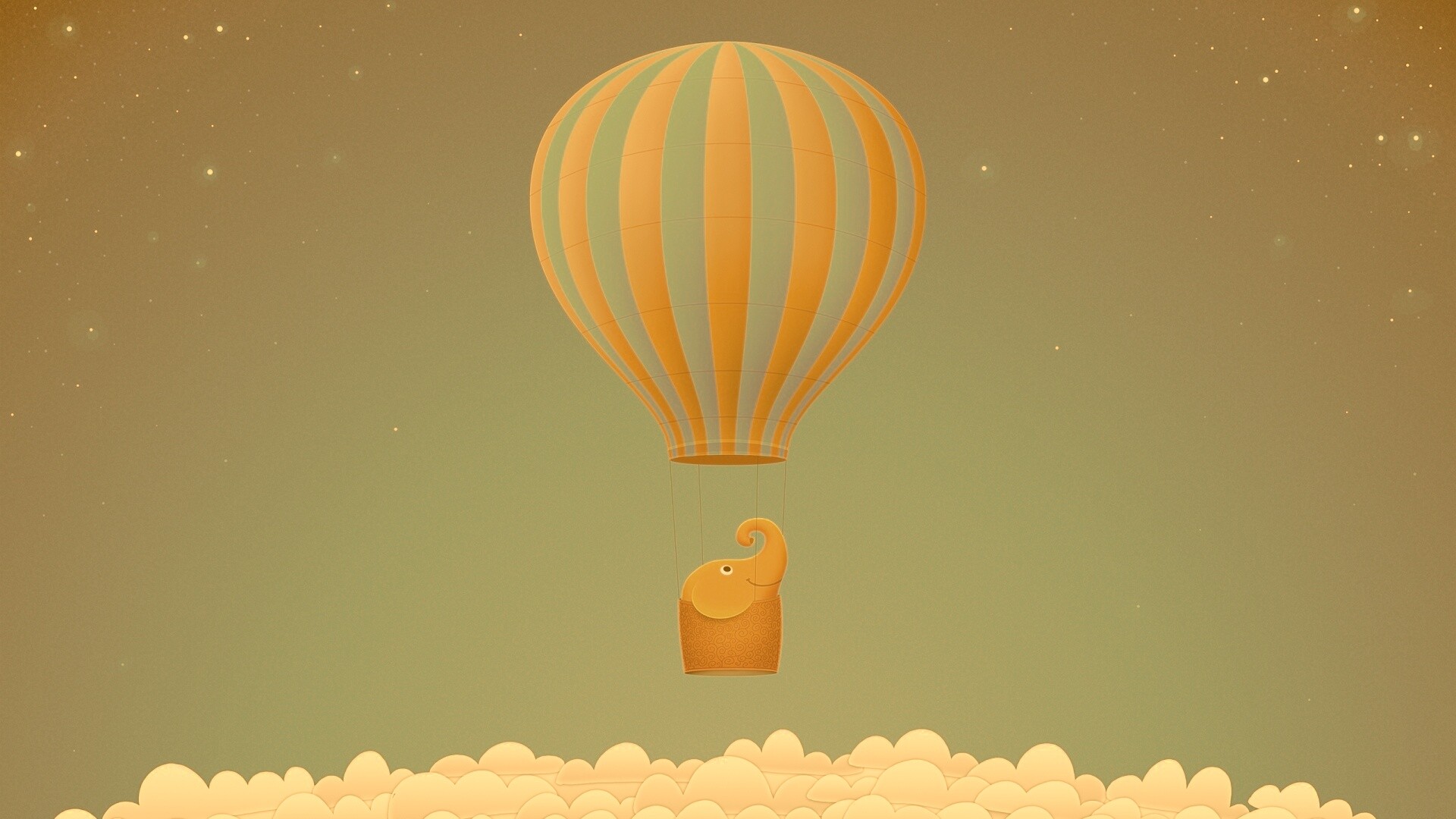 Слон на воздушном шаре обои