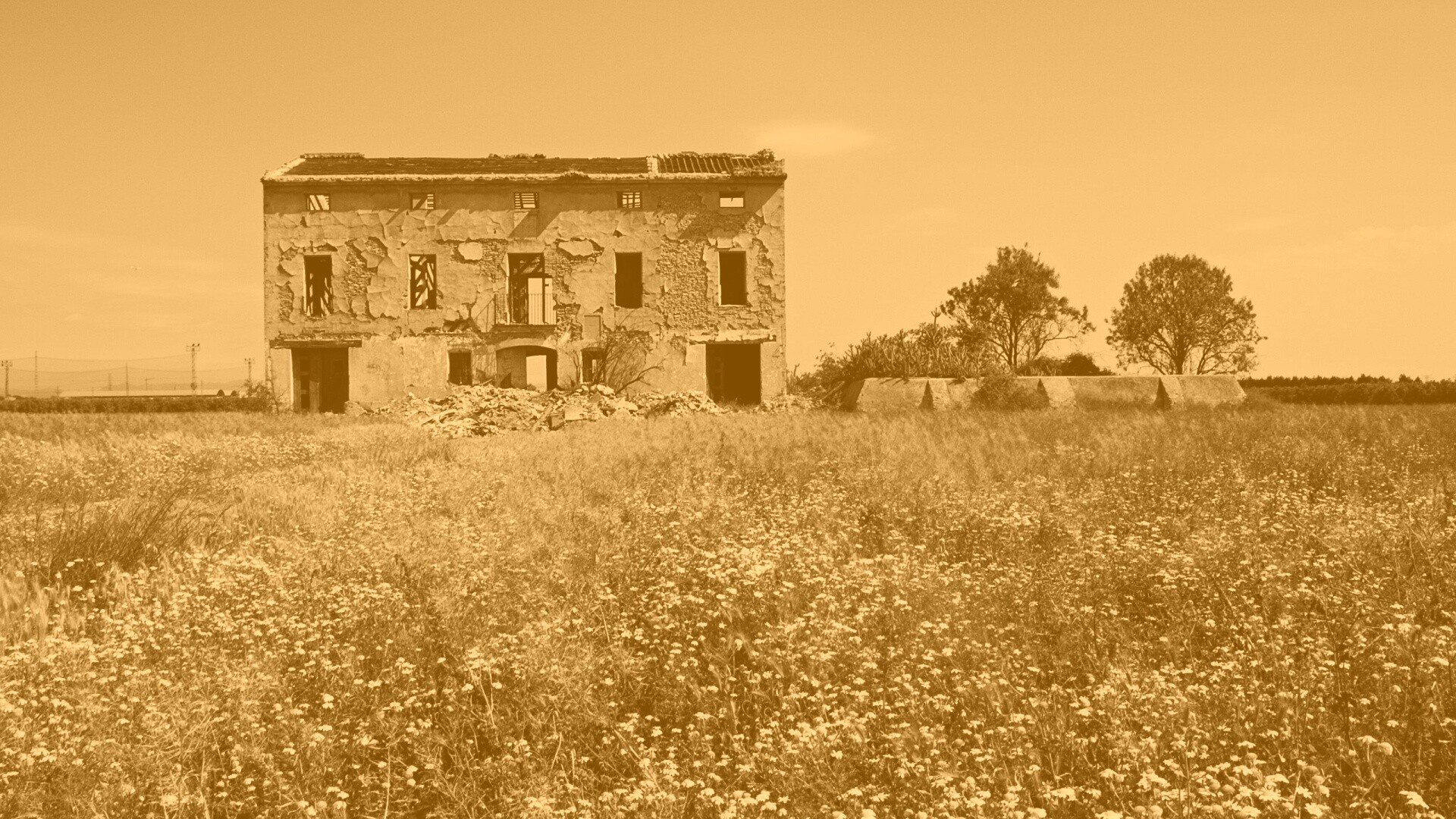 Руины жилого дома обои