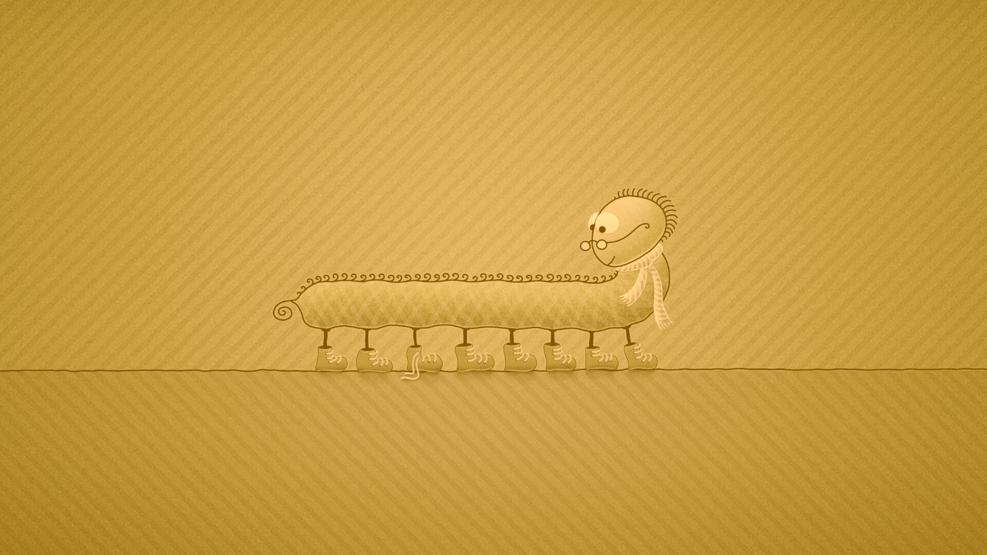 Гусеница в ботинках обои