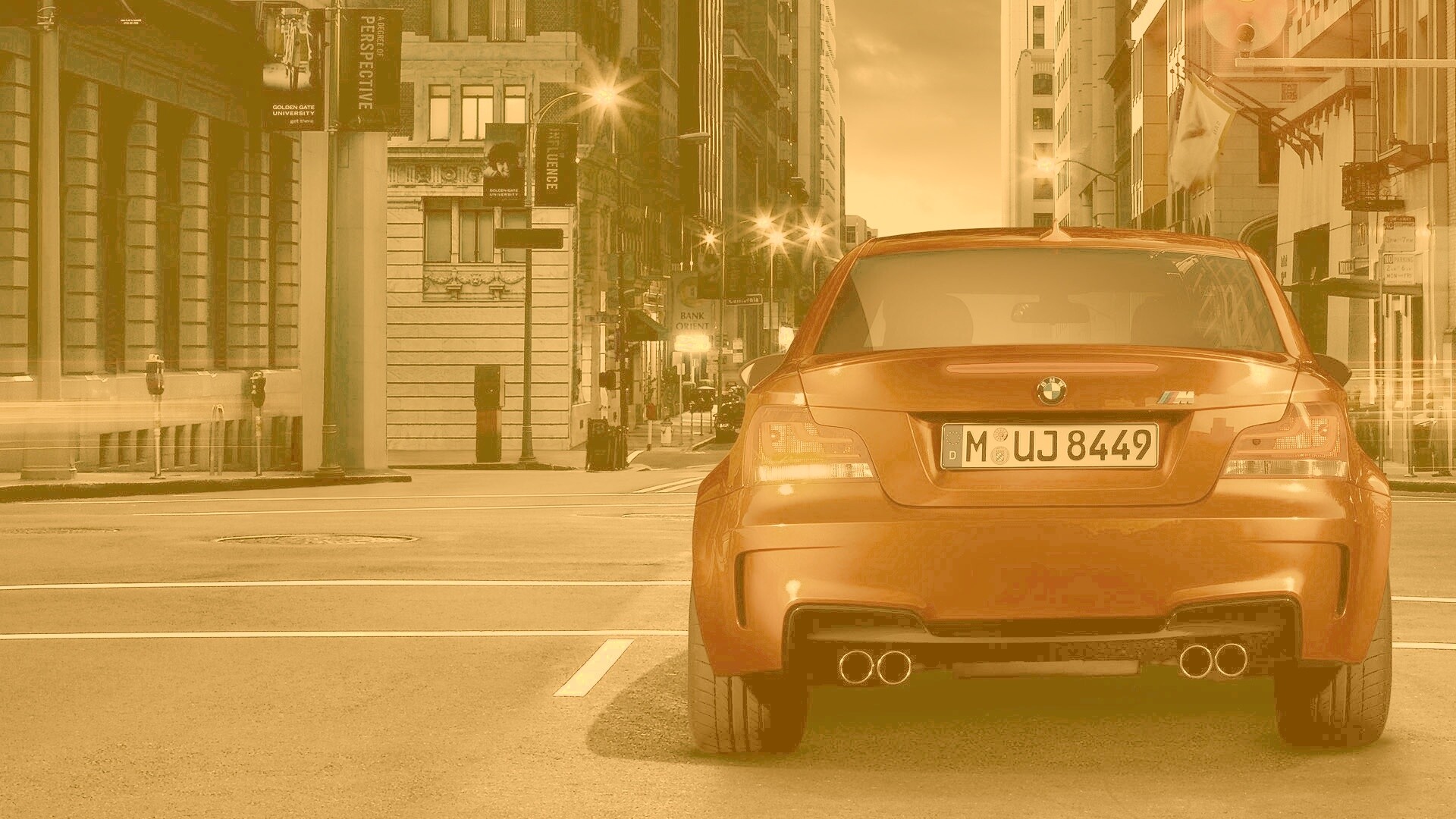 BMW M1 на улицах города обои