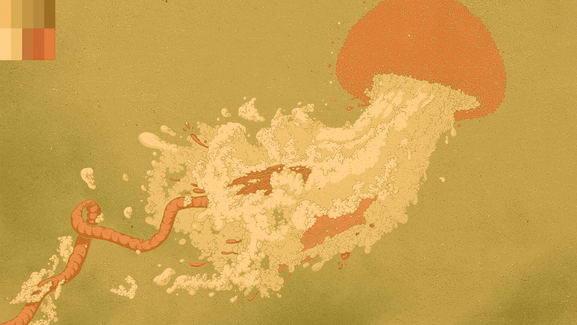 Розовая медуза обои