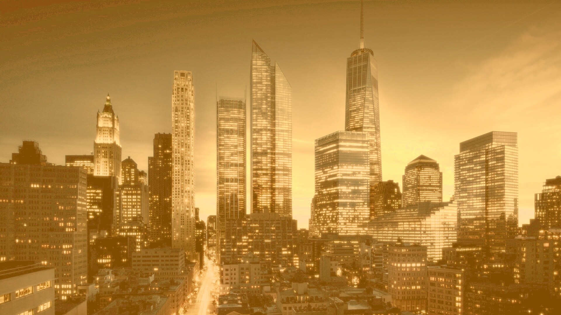 Ночной город обои