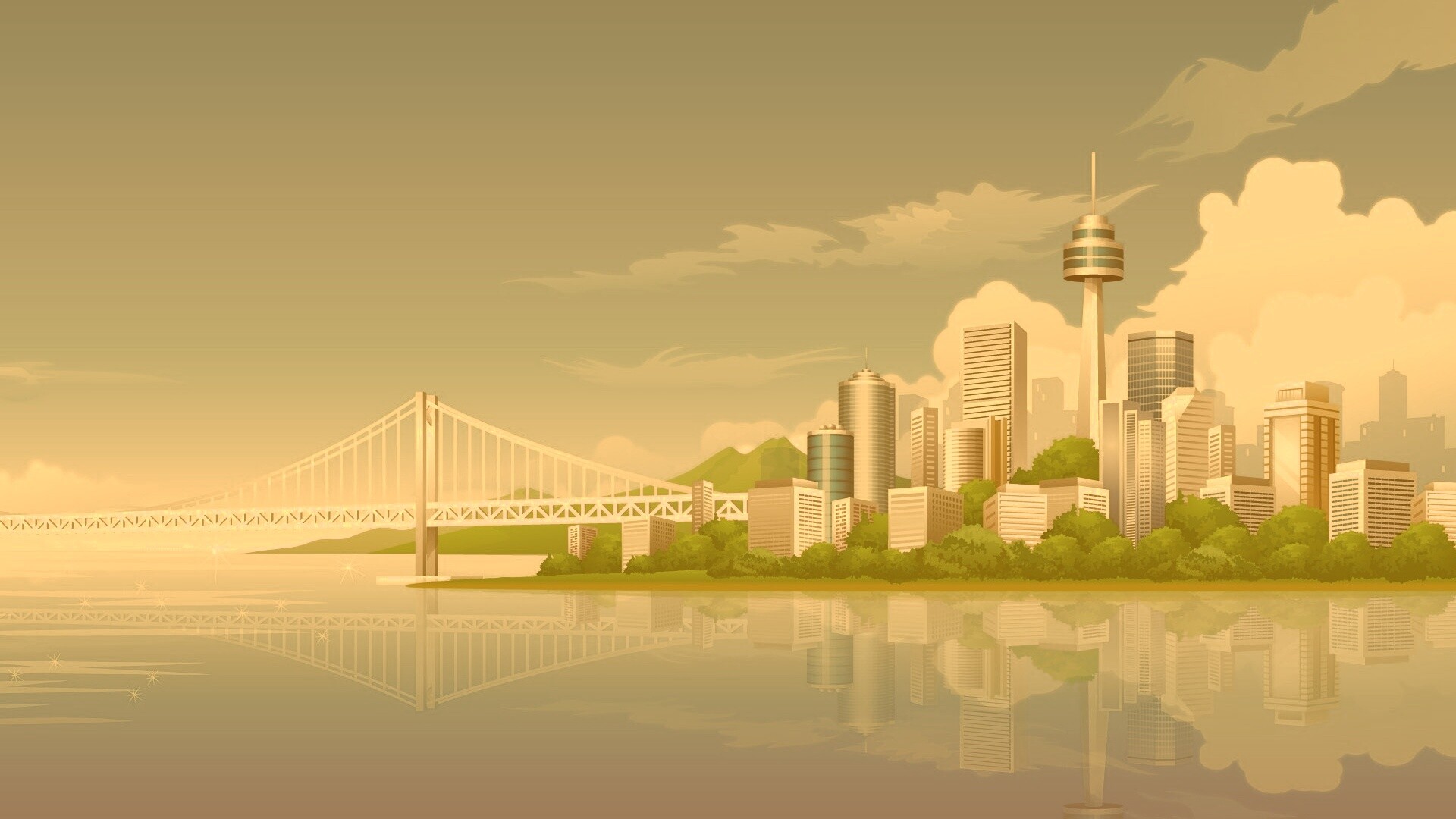 Рисунок города обои