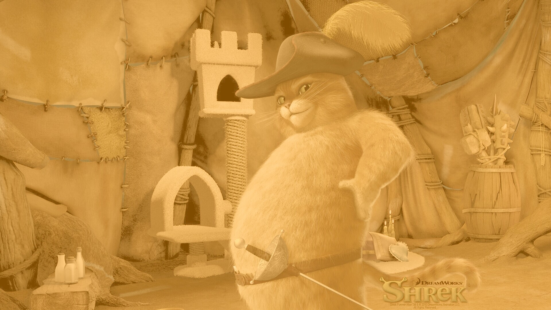 Кот в сапогах из Шрека обои