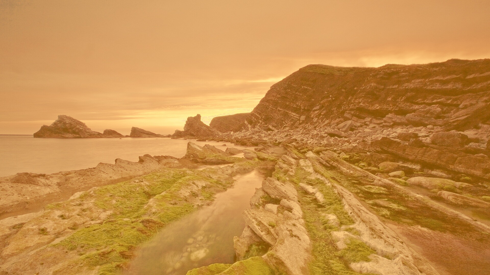 Скалистый берег обои