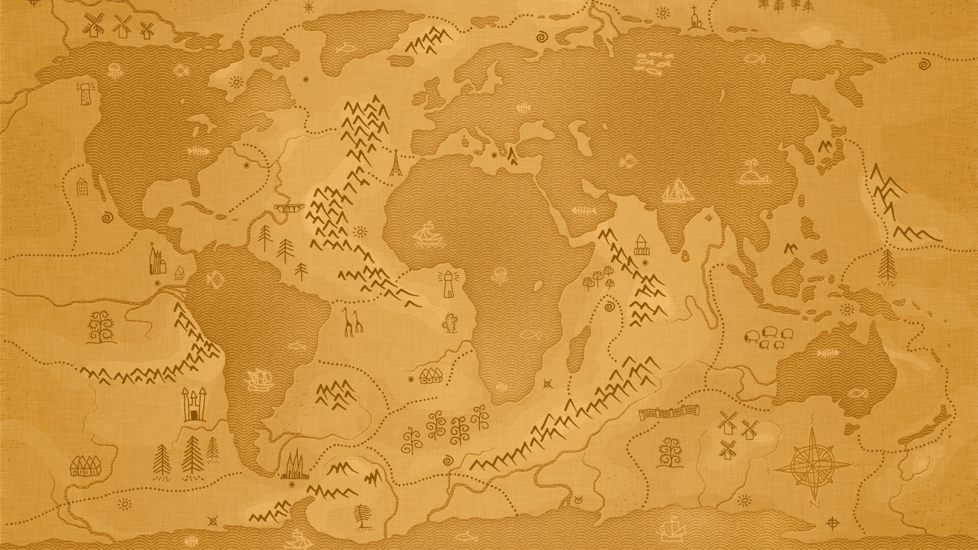 Карта мира наоборот обои