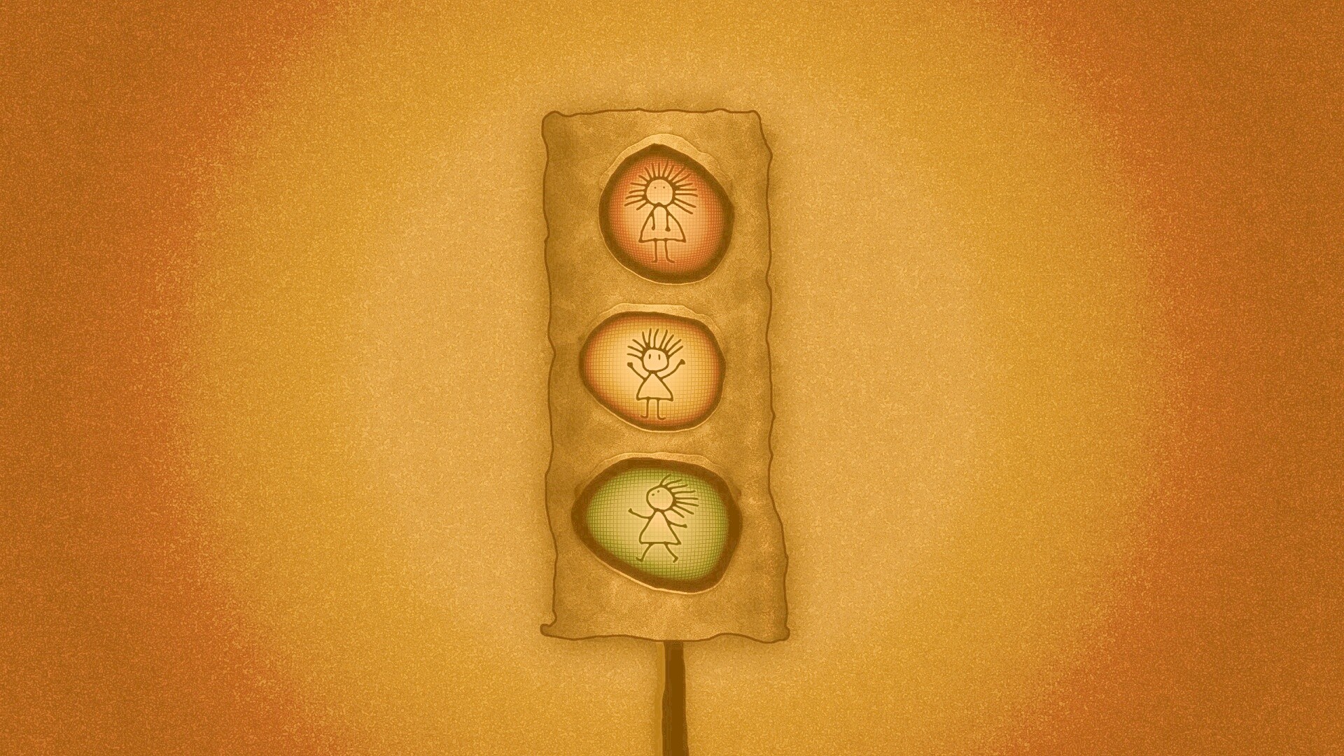 Нарисованный светофор обои