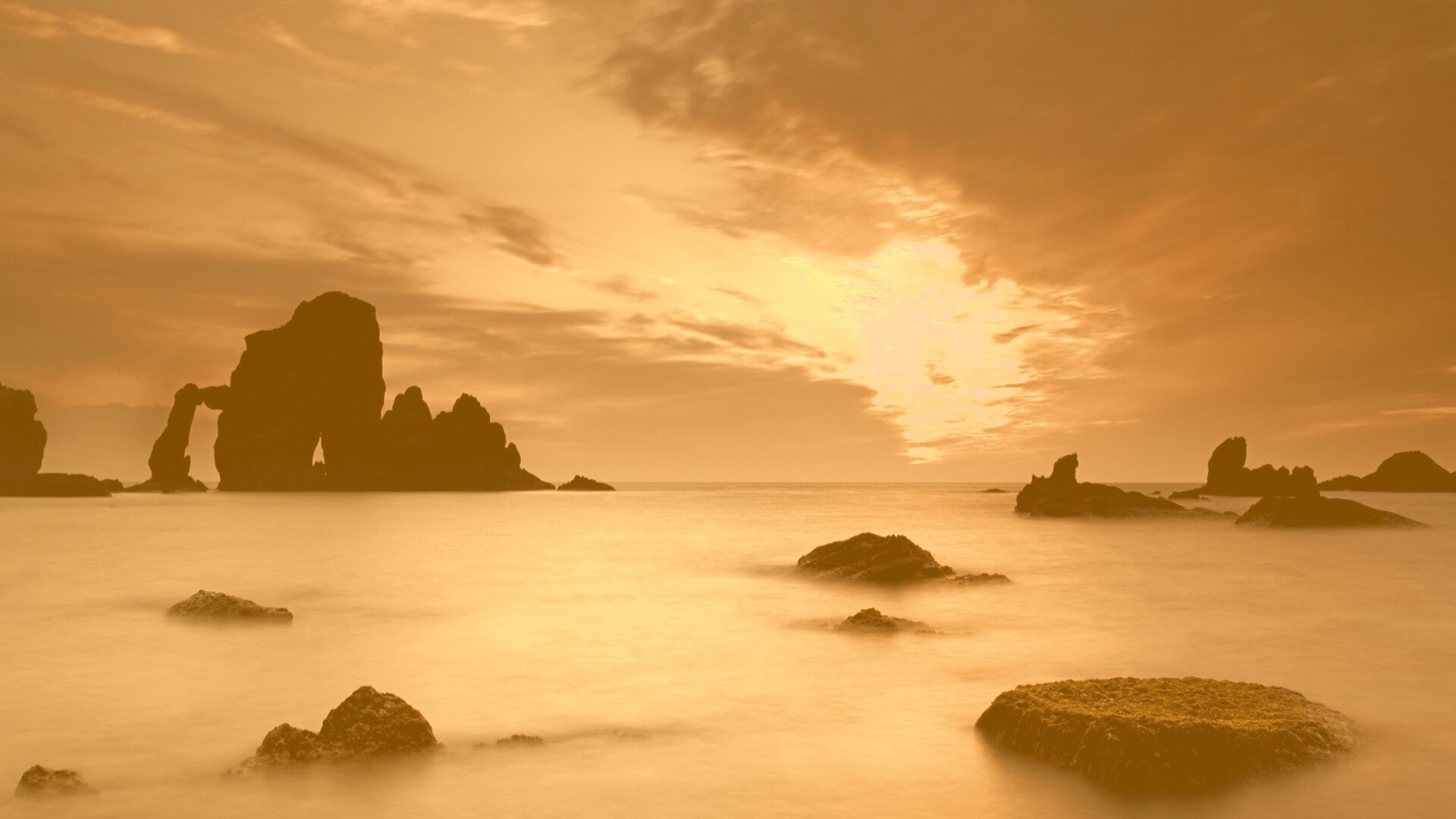 Закат на море обои