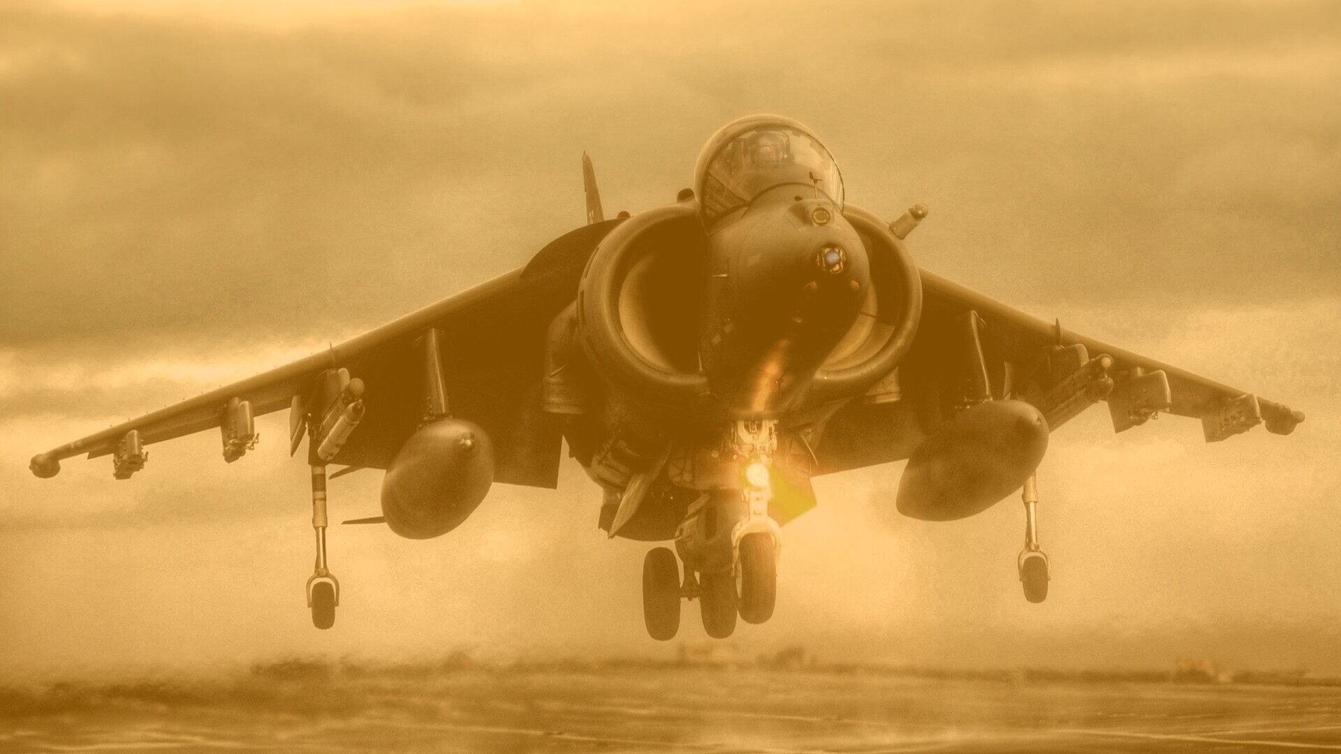 Истребитель на взлете обои