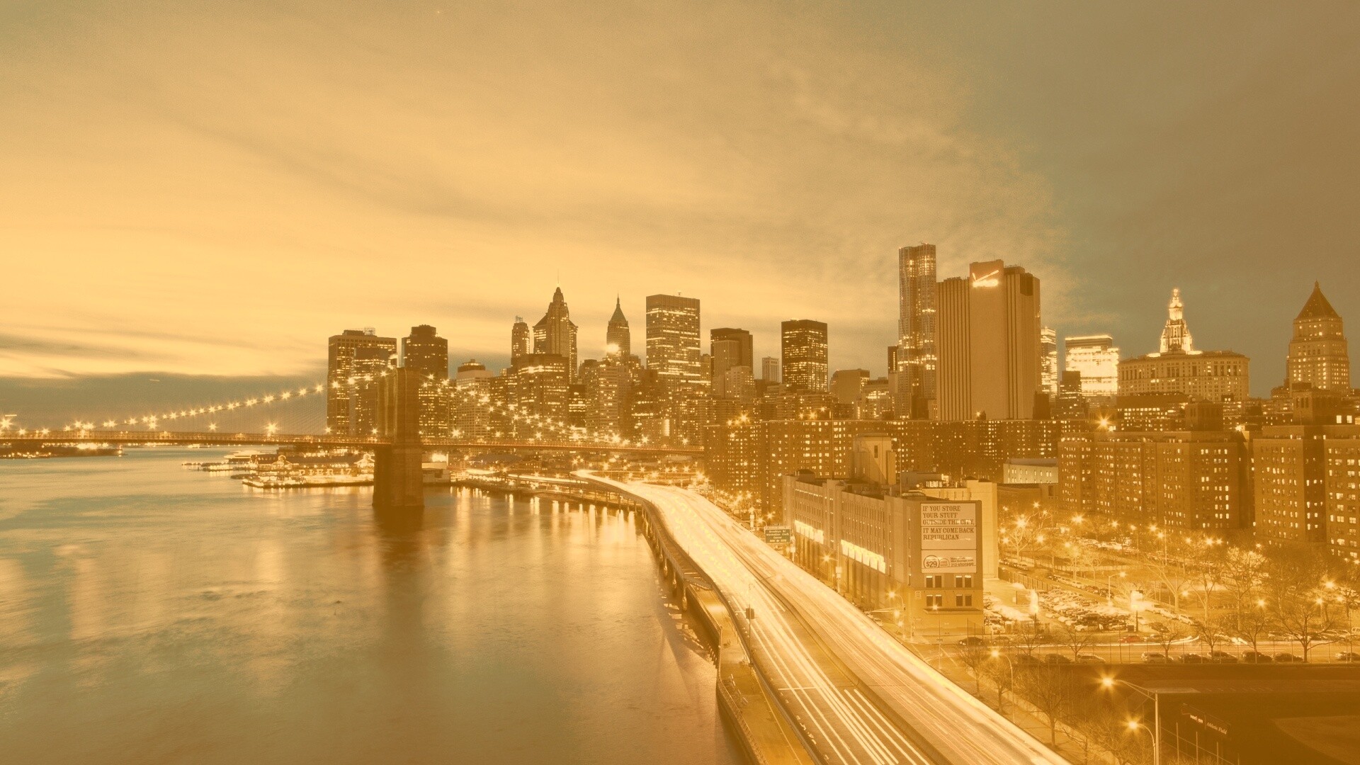 Город светит окнами в ночи обои