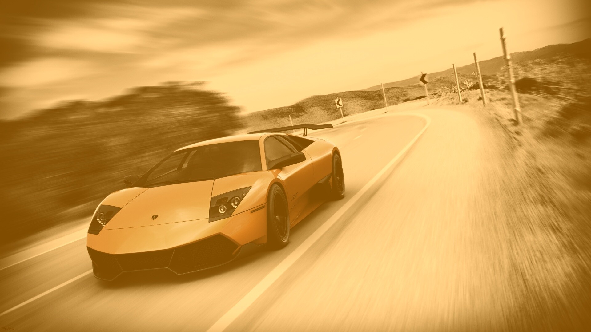 Желтая Ламборджини обои