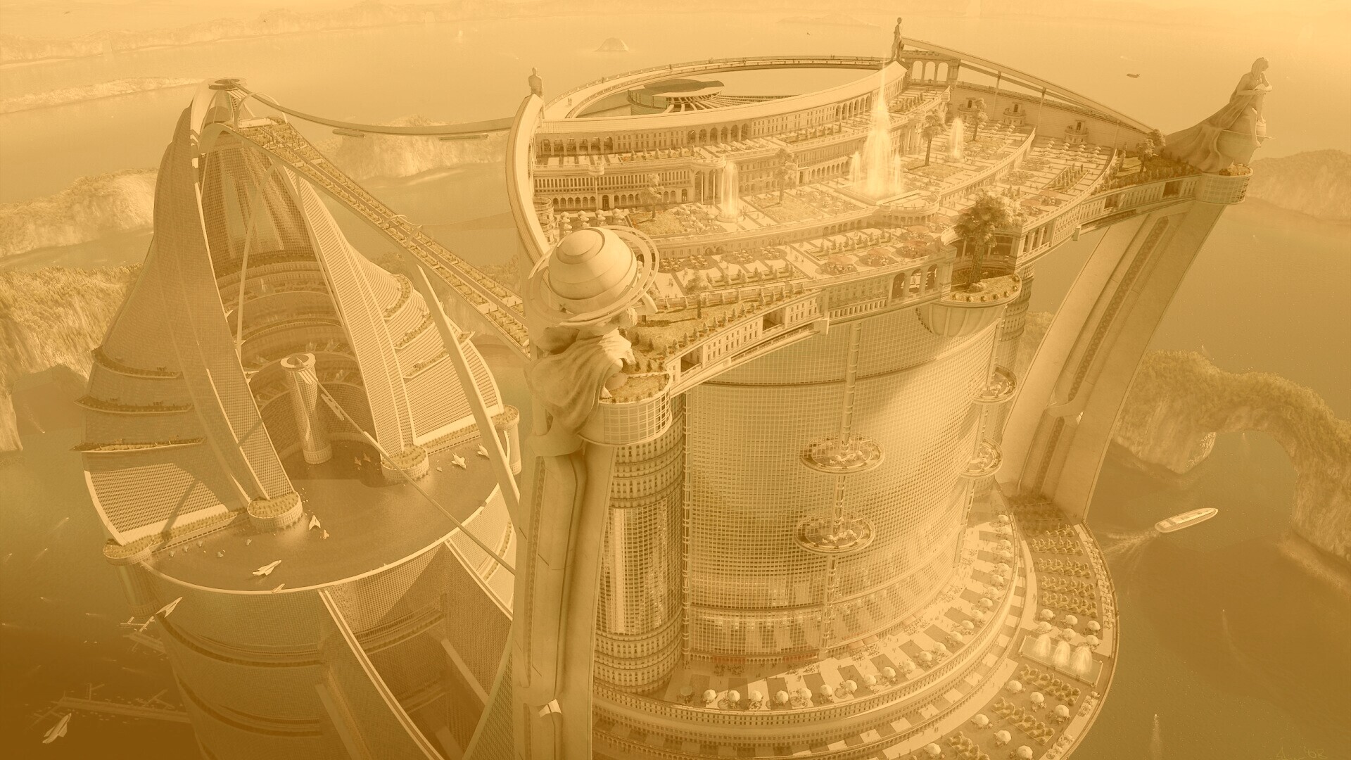 Город будущего обои