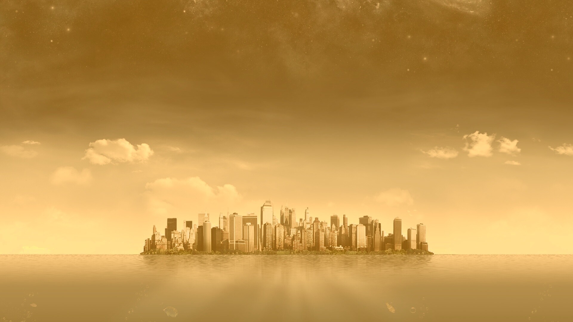 Город на острове обои