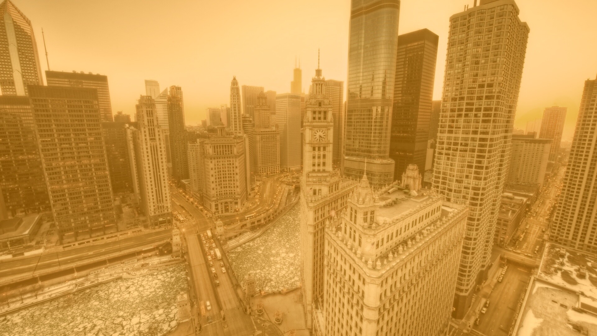 Вид на город обои