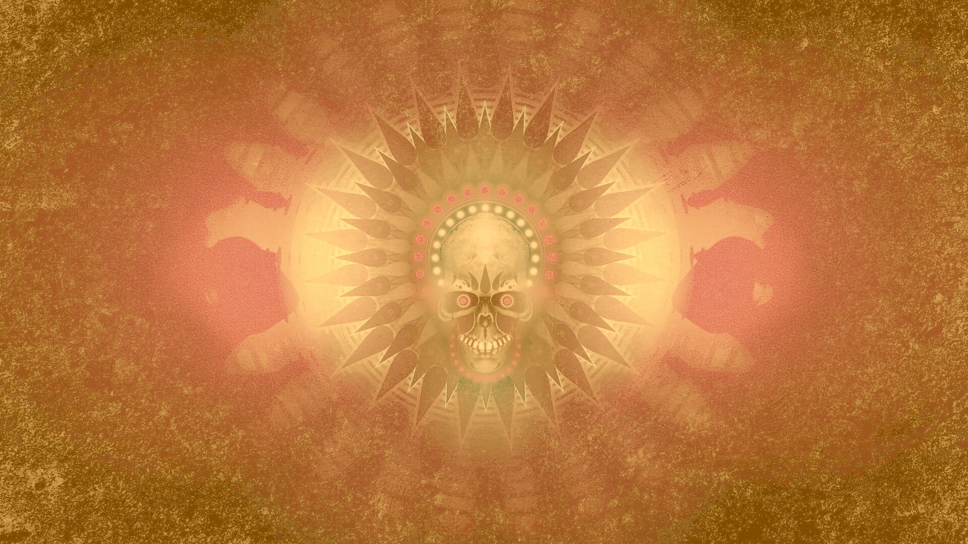 Неоновый череп обои