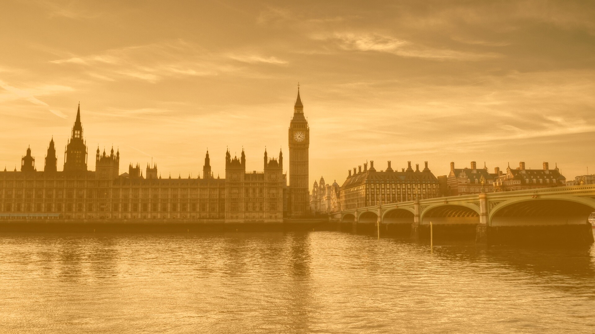 Биг-Бен на берегу Темзы обои