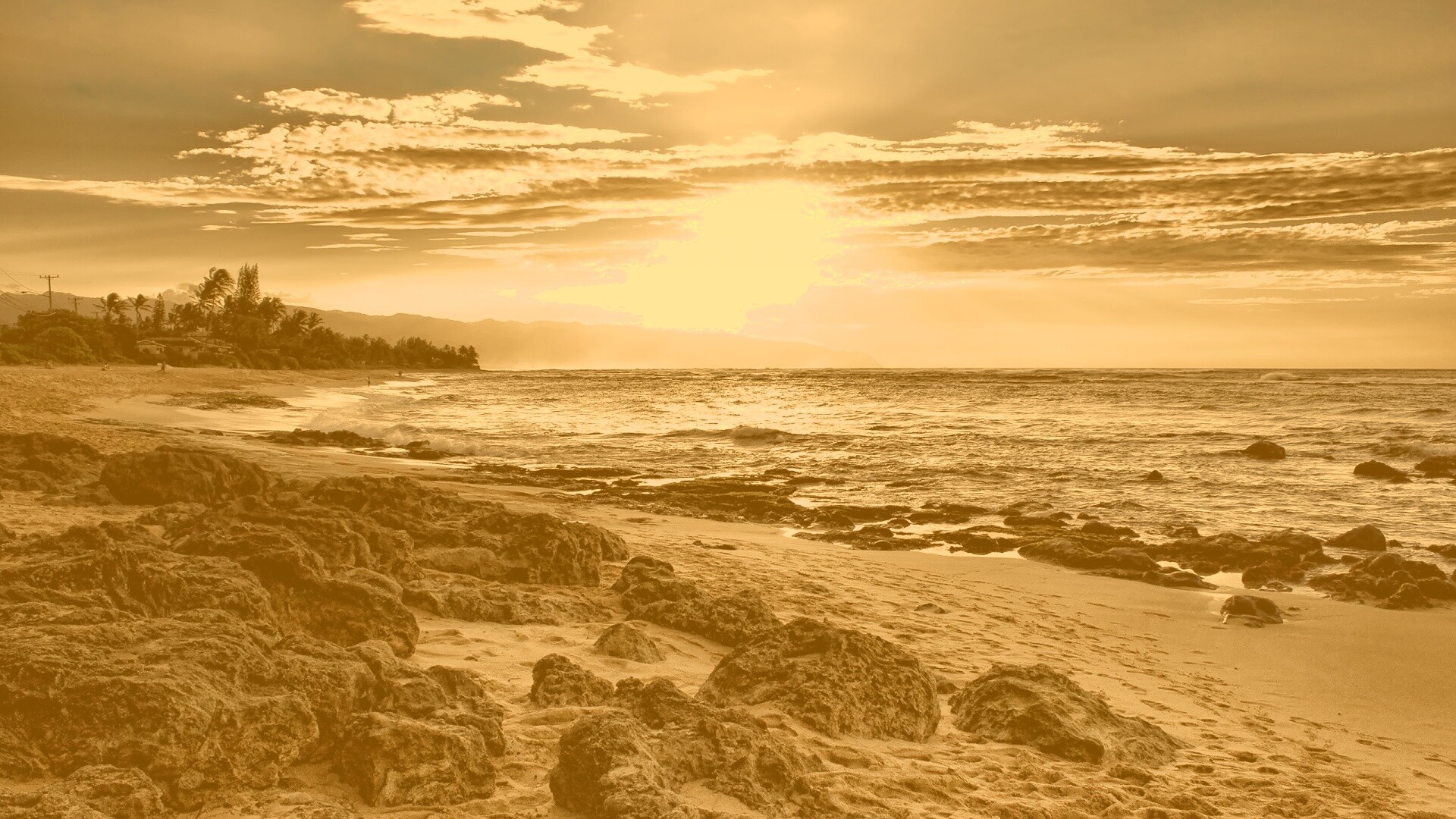 Закат на море обои