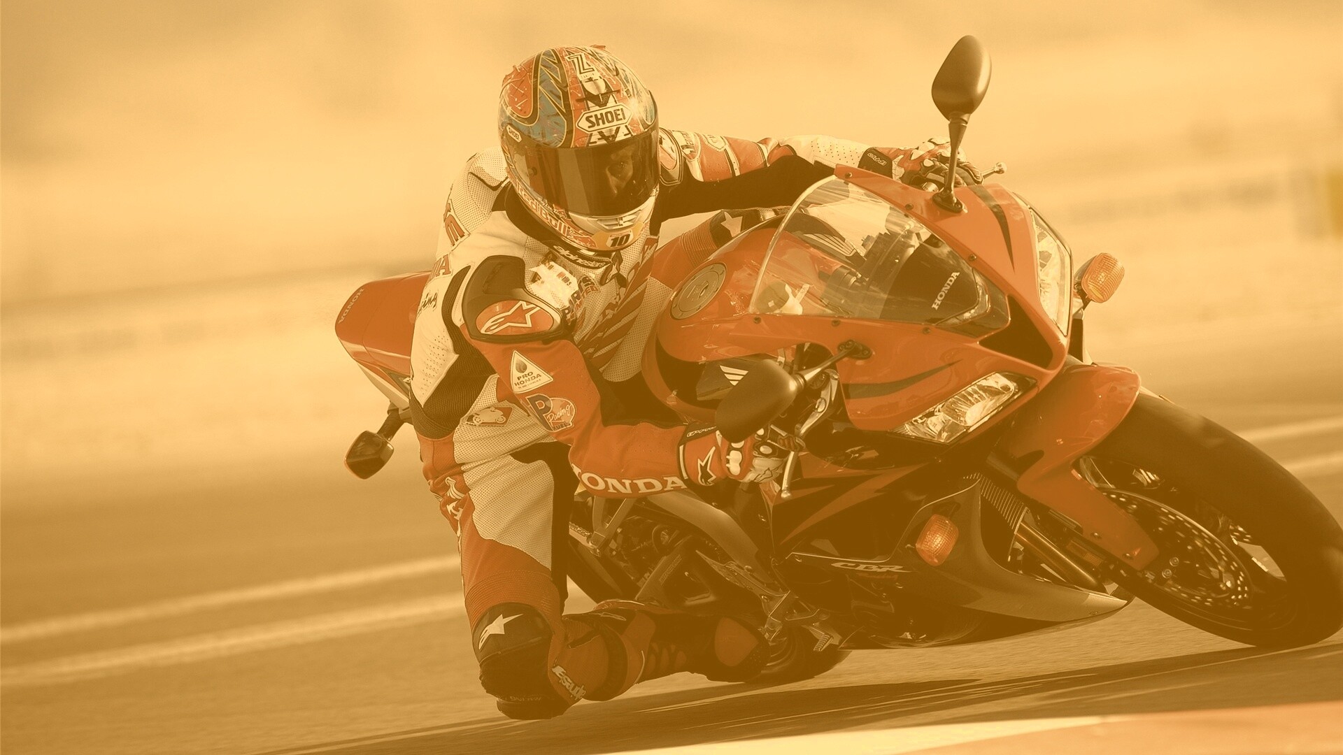 Мотоциклист на Хонде обои