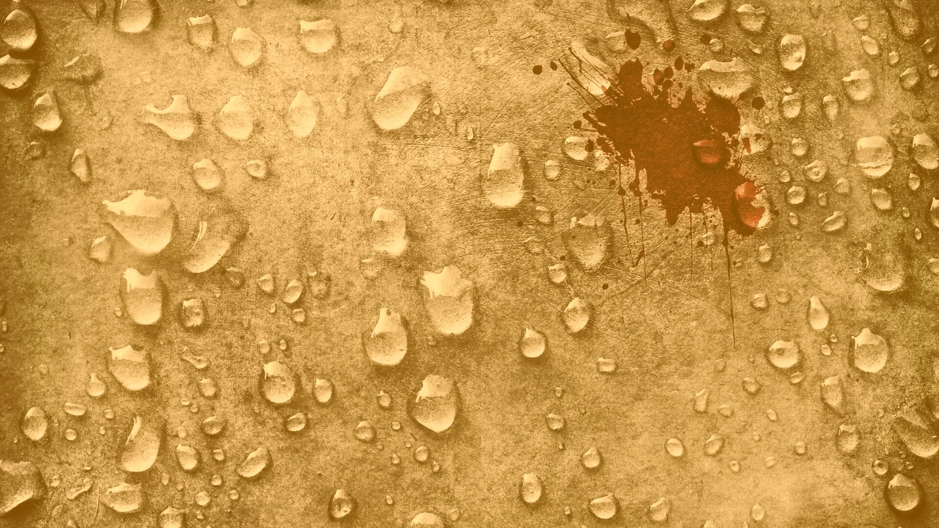 Кровавое пятно и капли воды обои