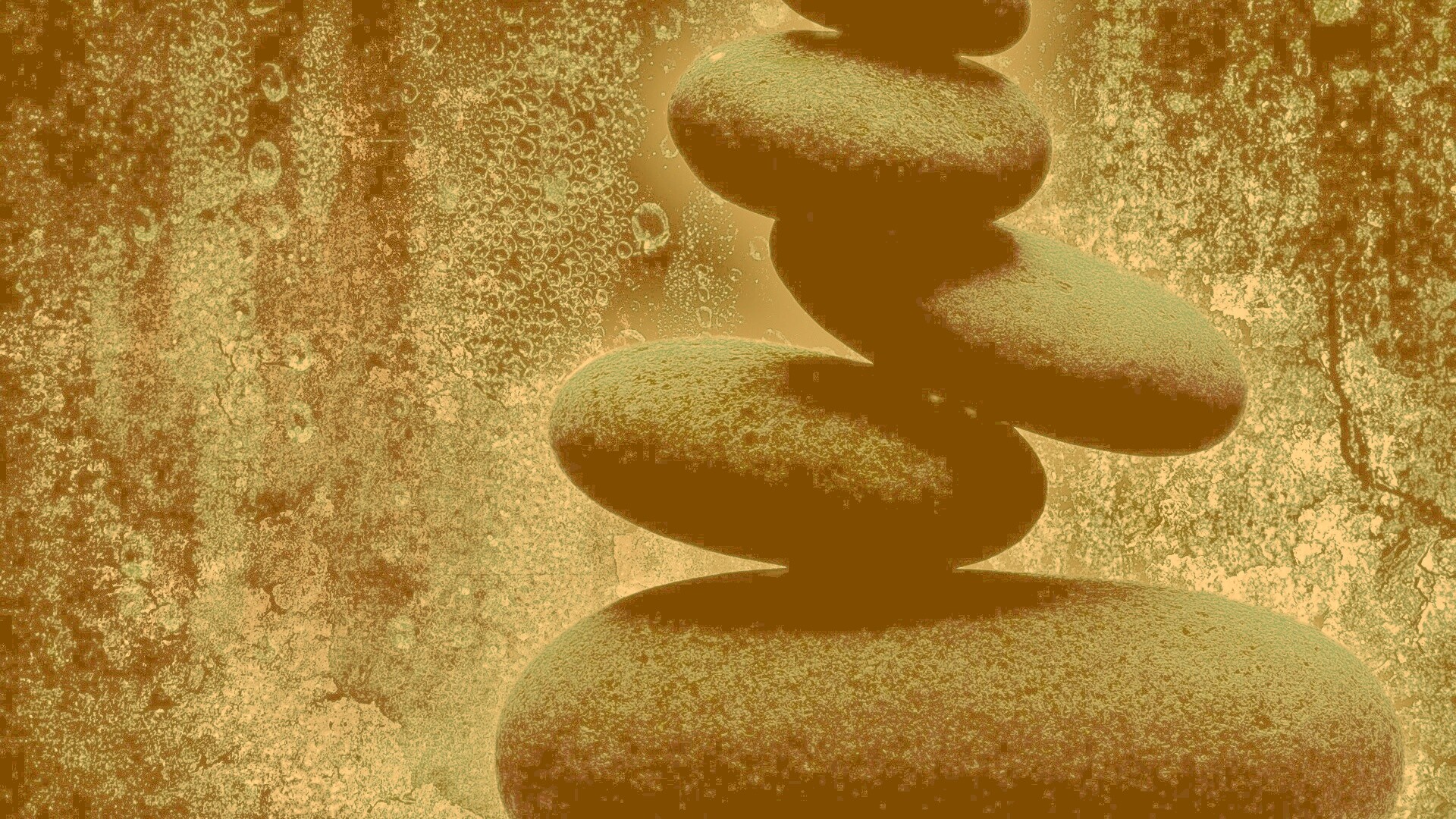 Башня из камней под водой обои