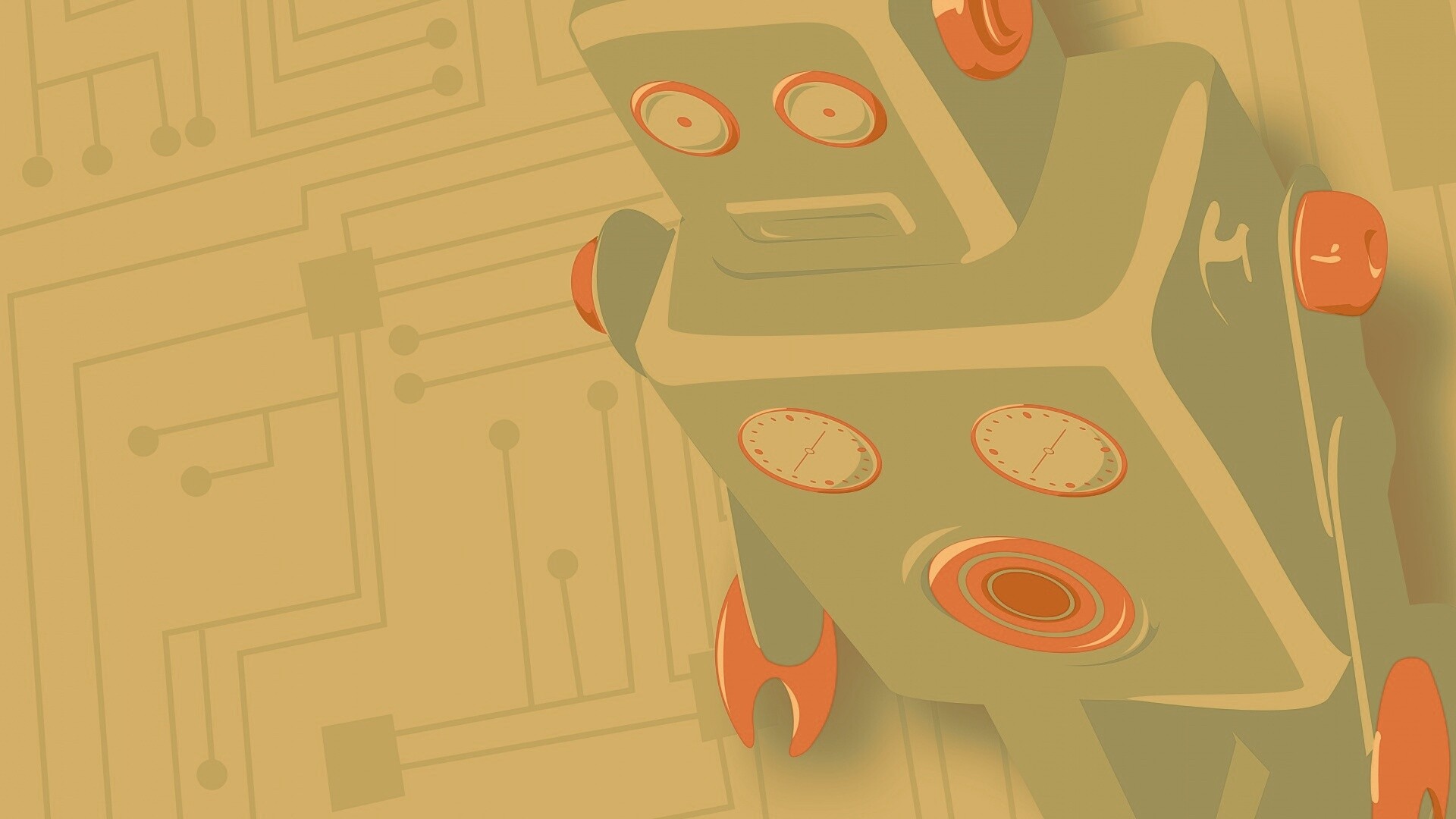 Векторный робот обои