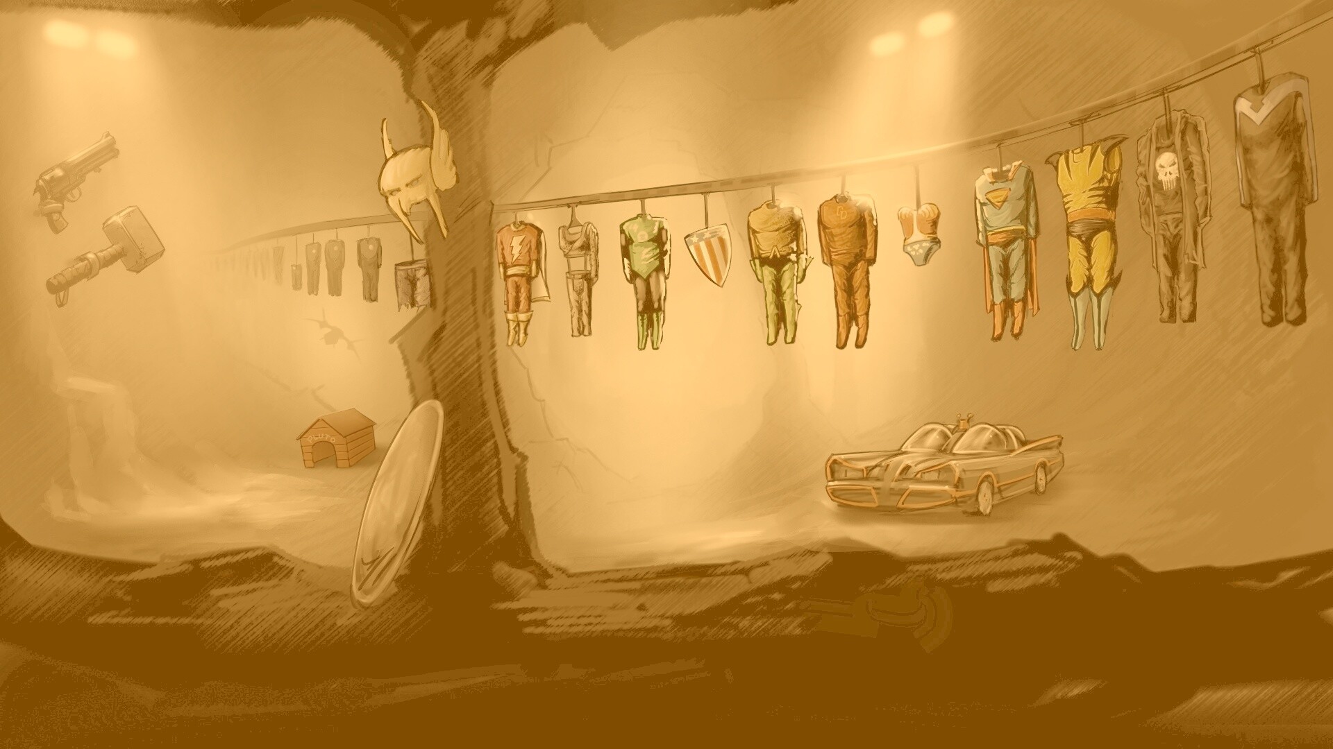 Пещера супергероев обои