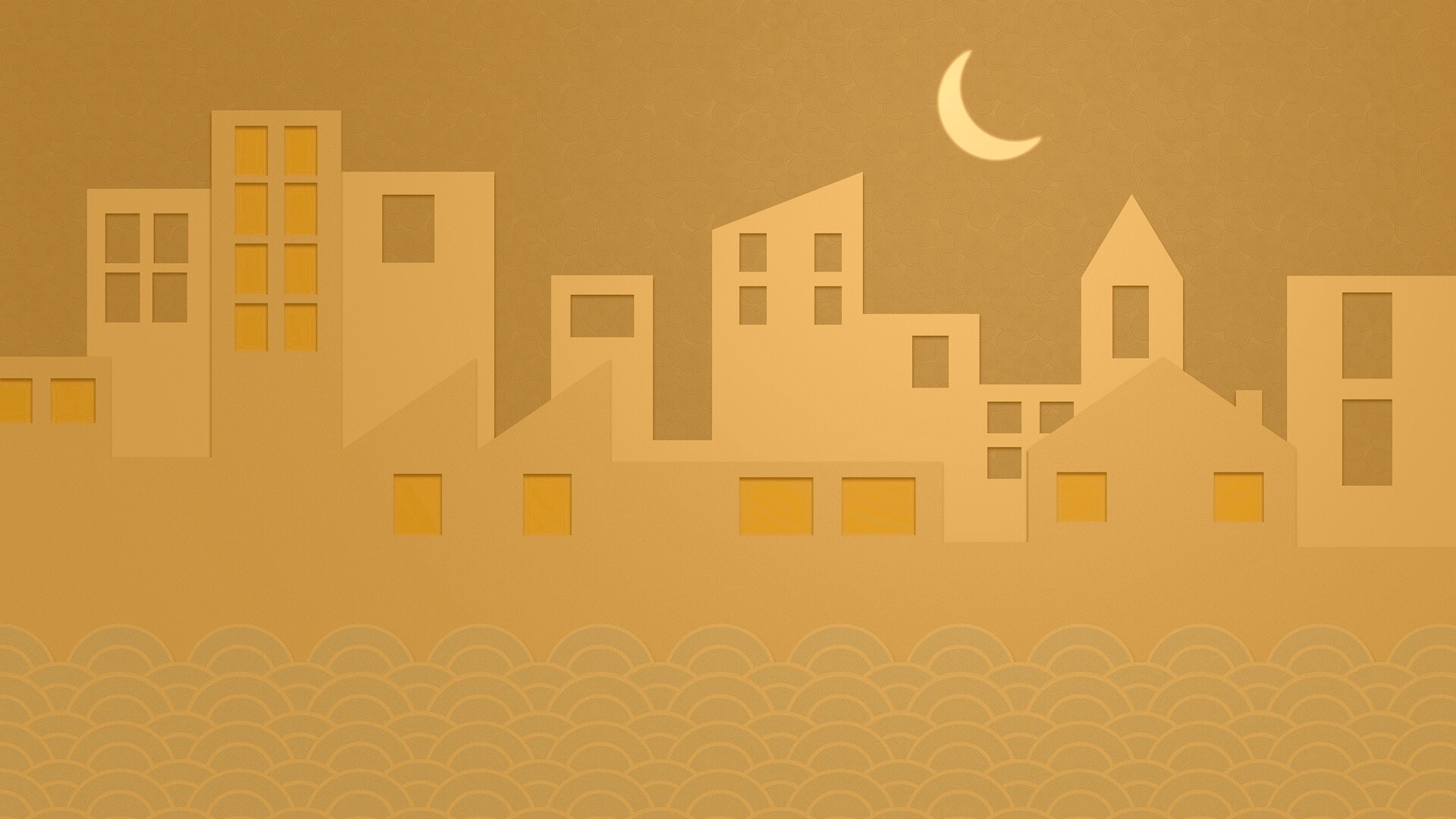 Ночной город на реке обои